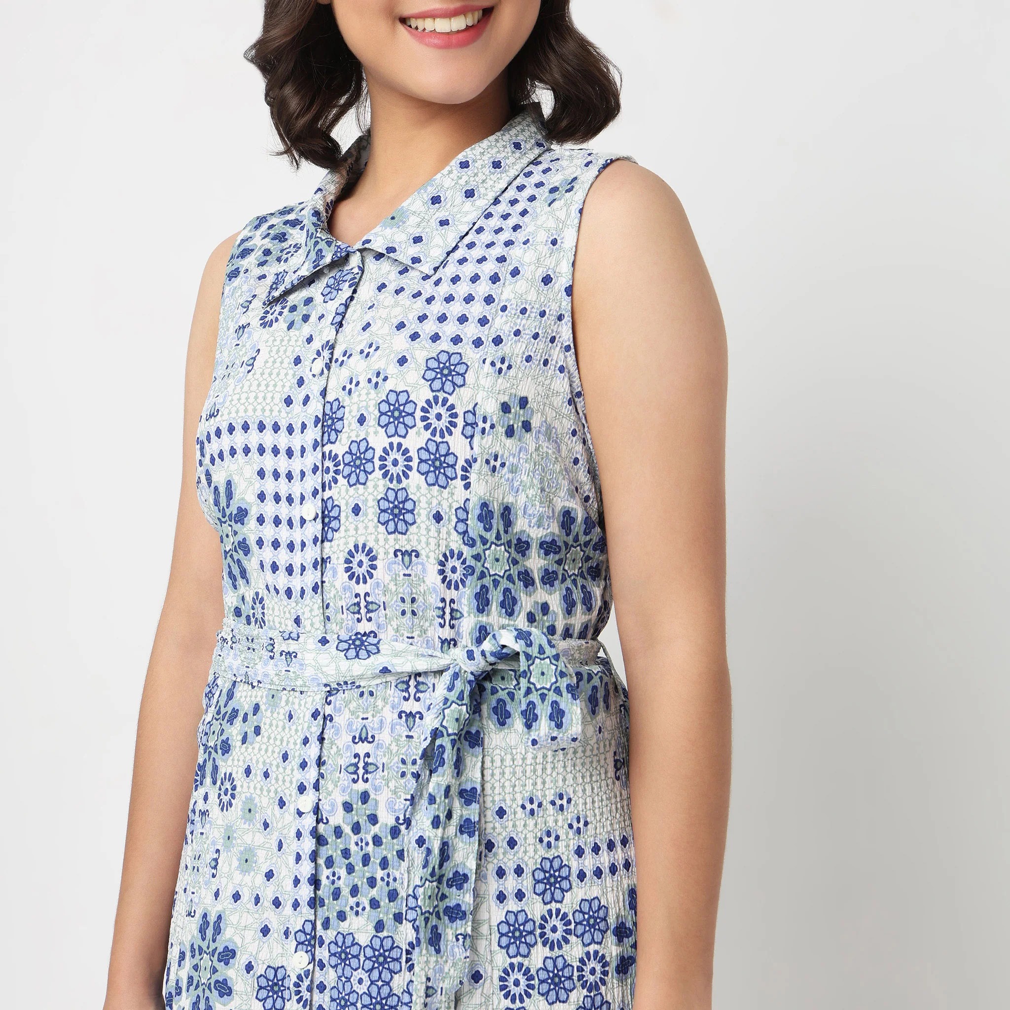 Printed Shirt Dress - Image 4