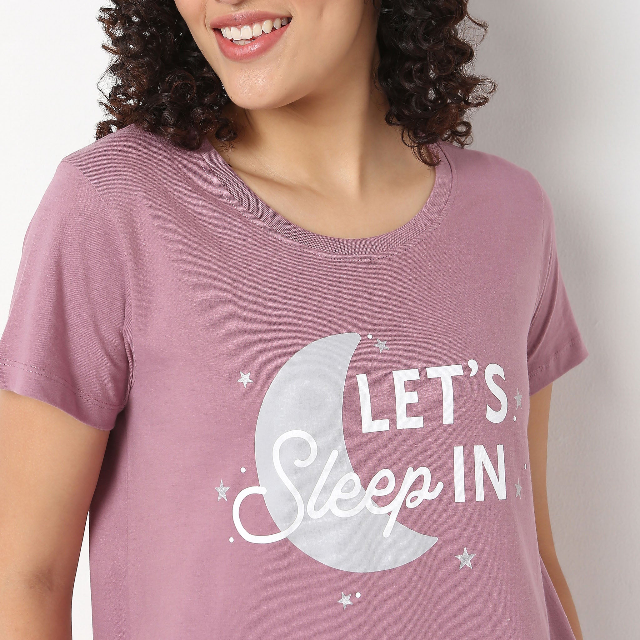 Printed Cotton Short Night Gown - Image 4