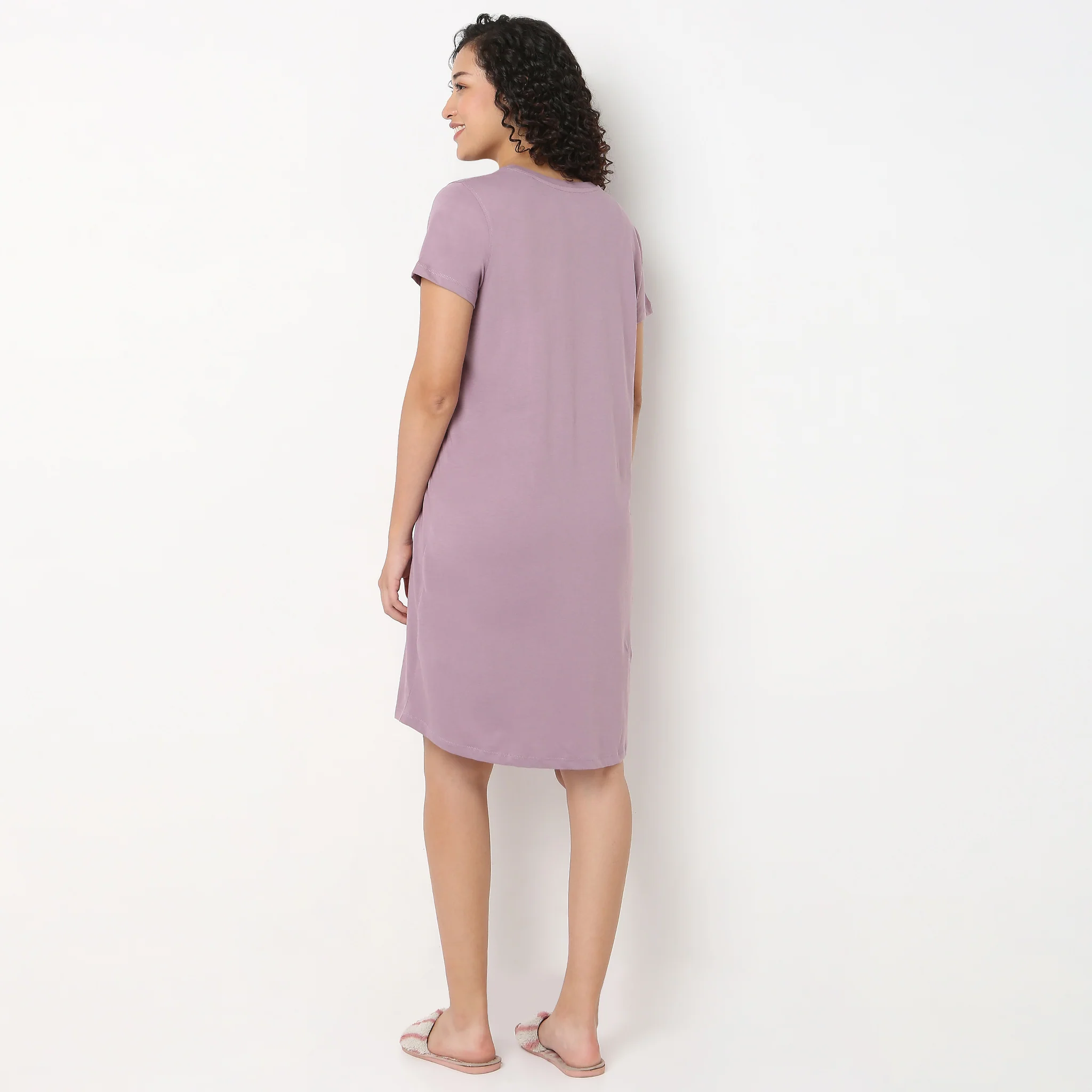 Printed Cotton Short Night Gown - Image 3