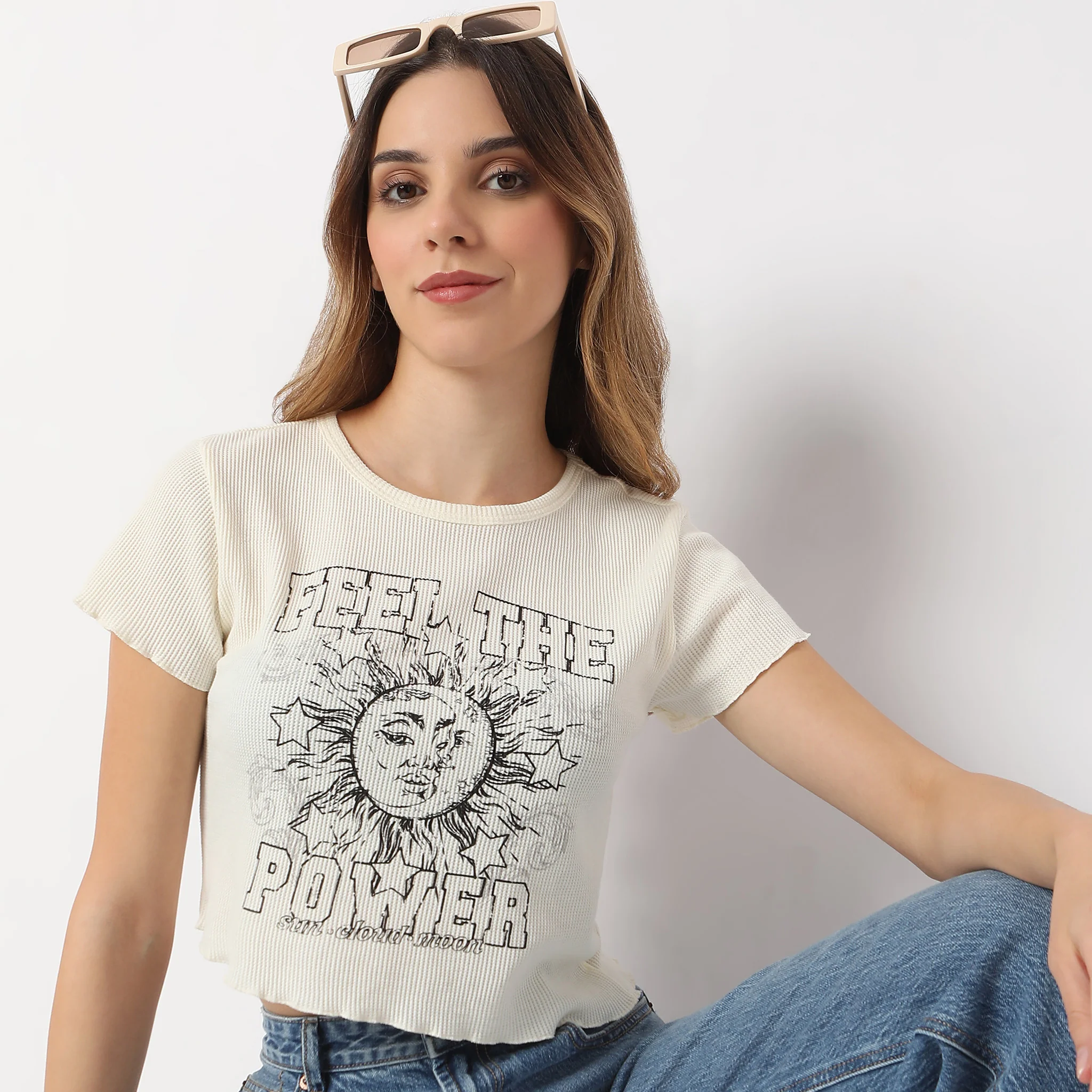 Printed Short Sleeve Fitted With Front Print T-Shirt - Image 5