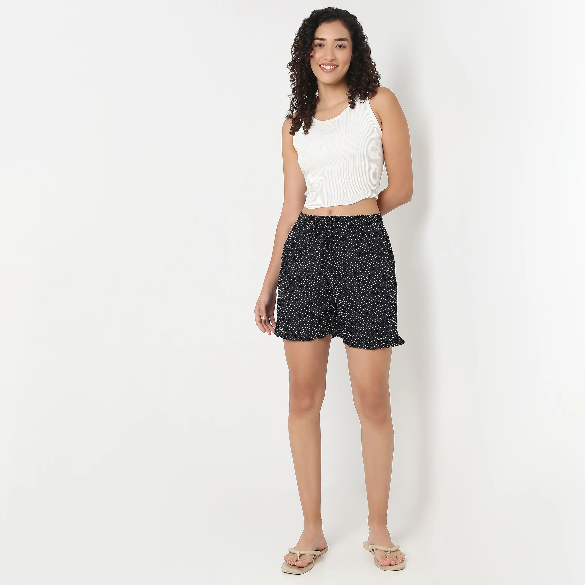 Mid Rise Printed Lounge Shorts
