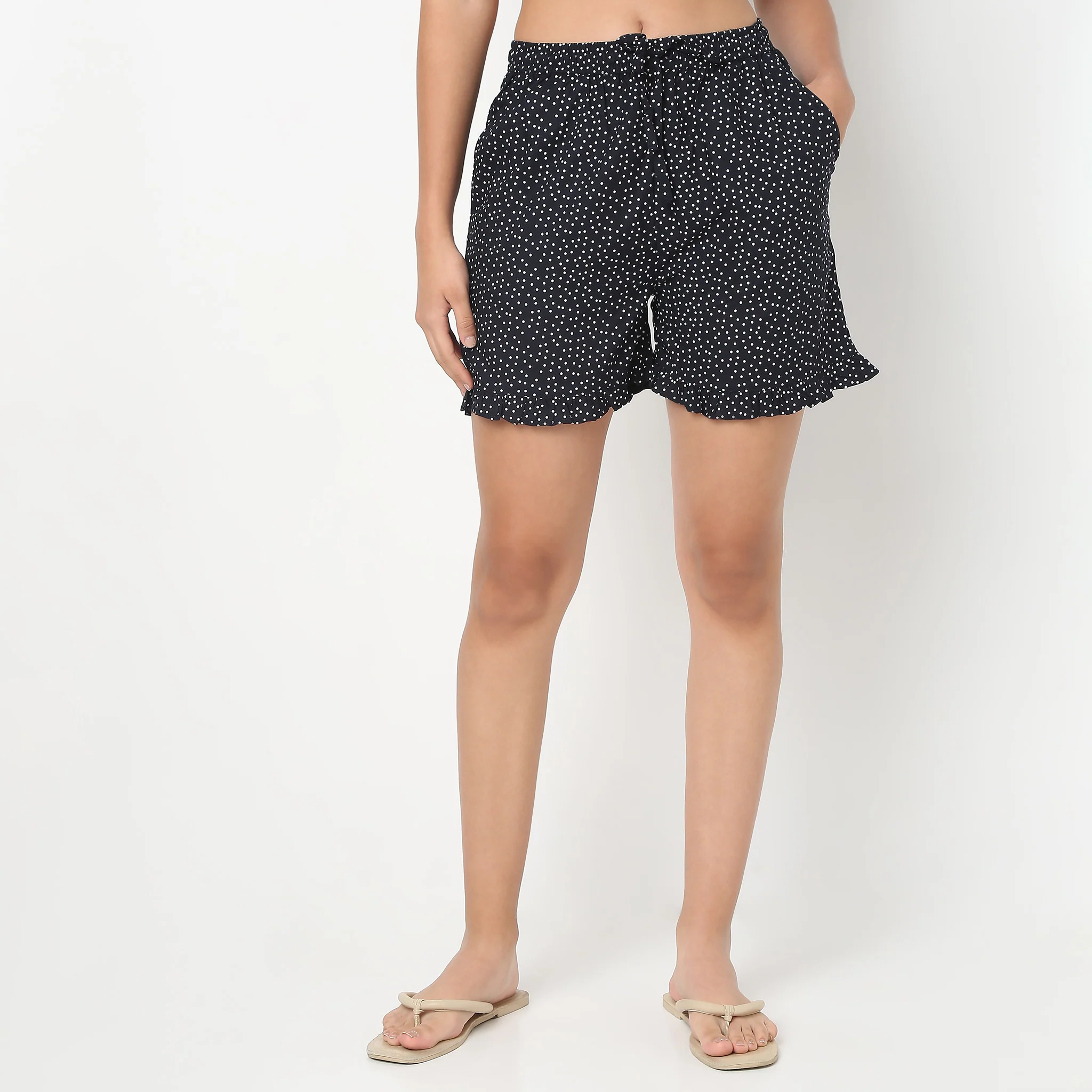 Mid Rise Printed Lounge Shorts - Image 2