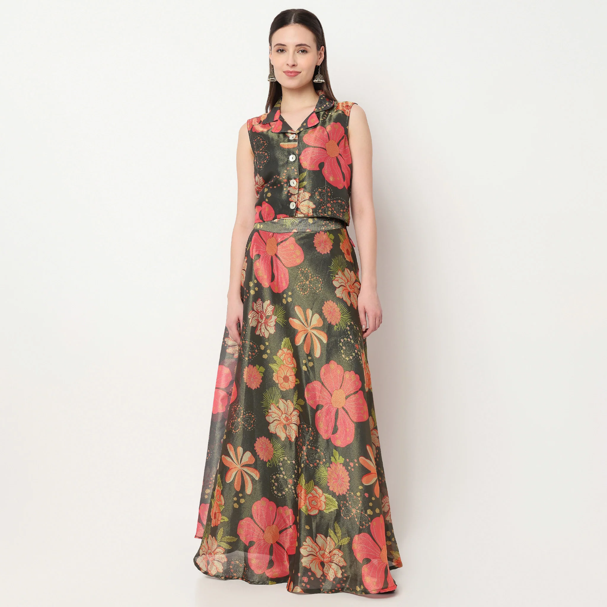 Printed Sleeveless Crop Top - Image 2