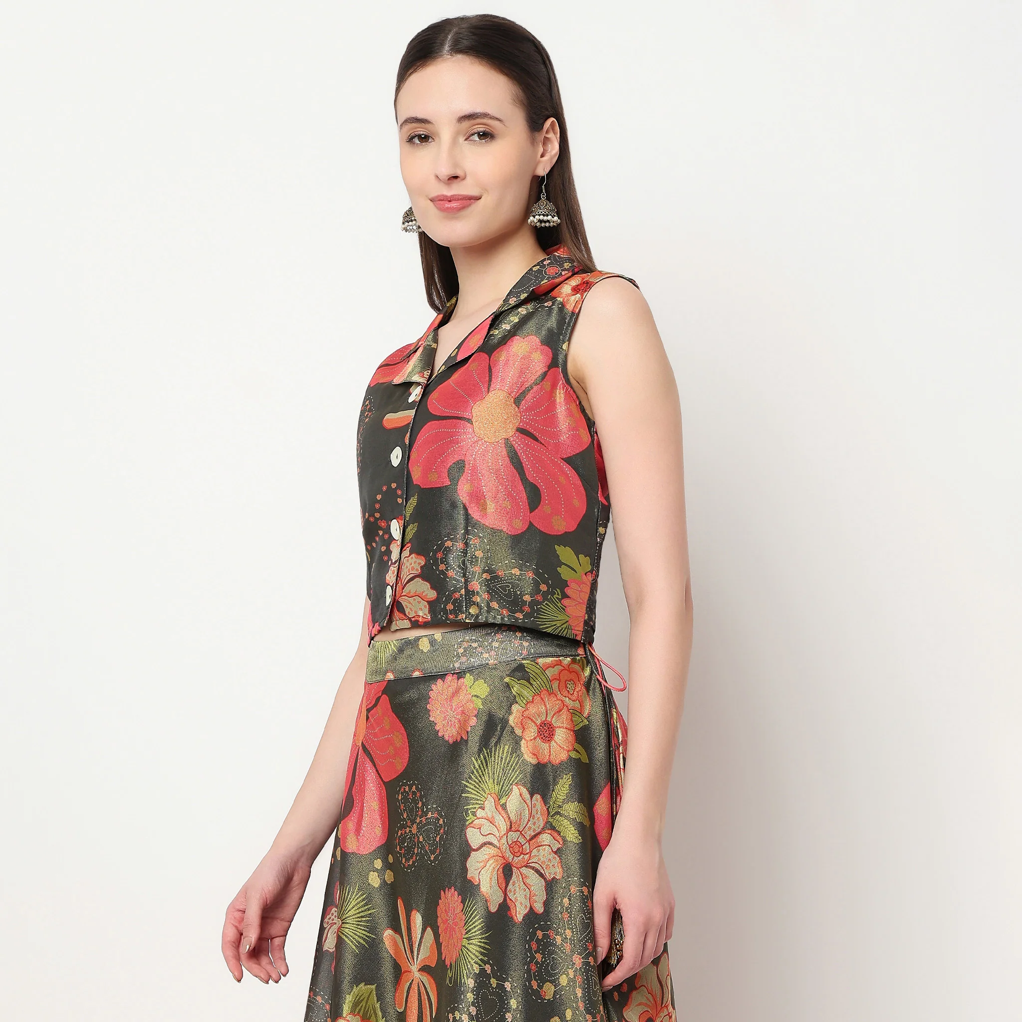 Printed Sleeveless Crop Top - Image 5
