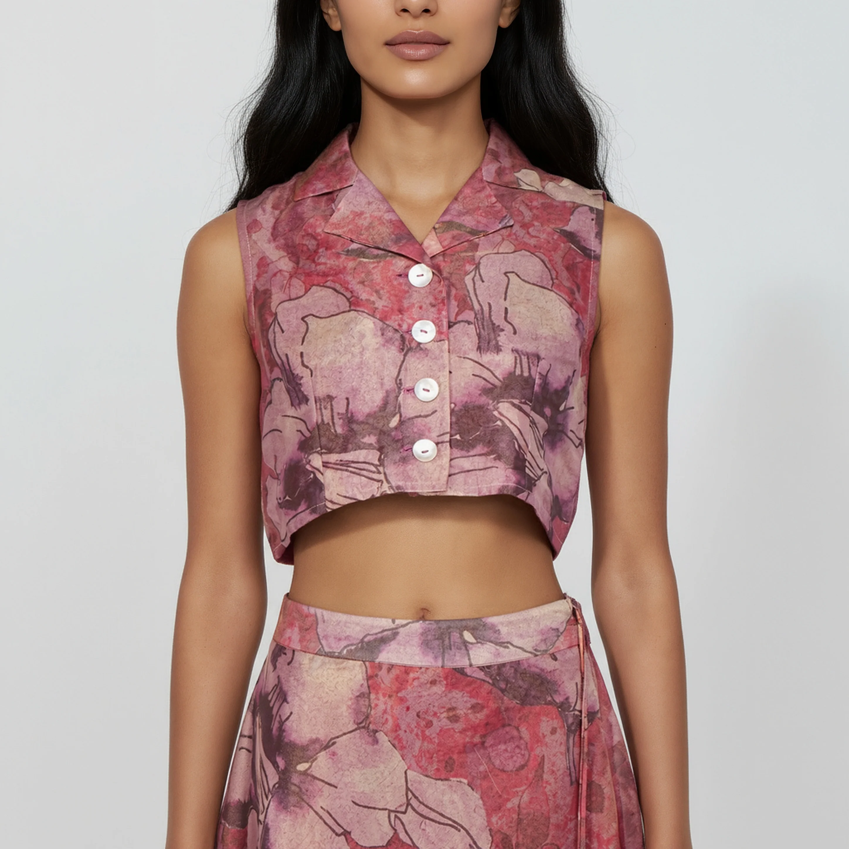Printed Sleeveless Crop Top - Image 4