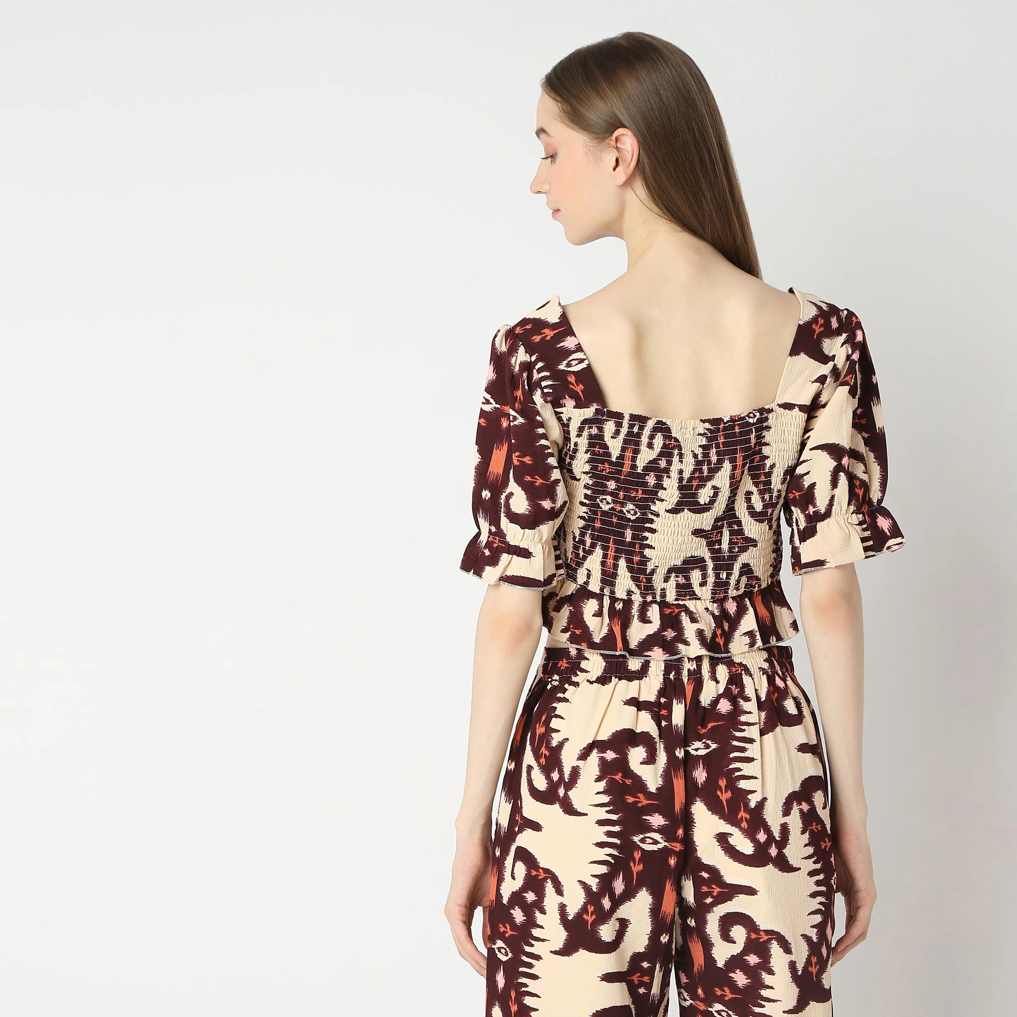 Printed Square Neck A-Line Top - Image 3
