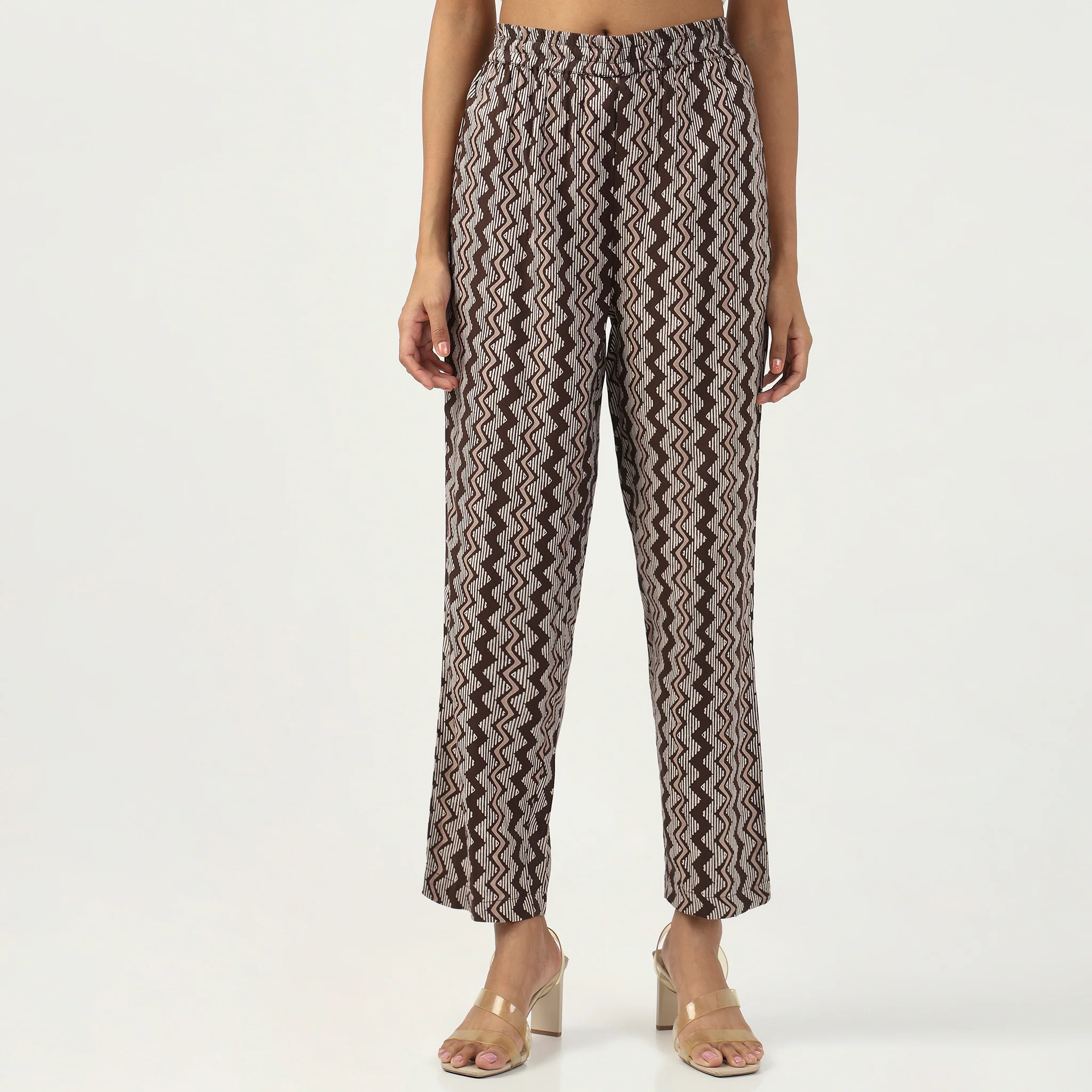 Printed Straight Full Length Pants - Image 2