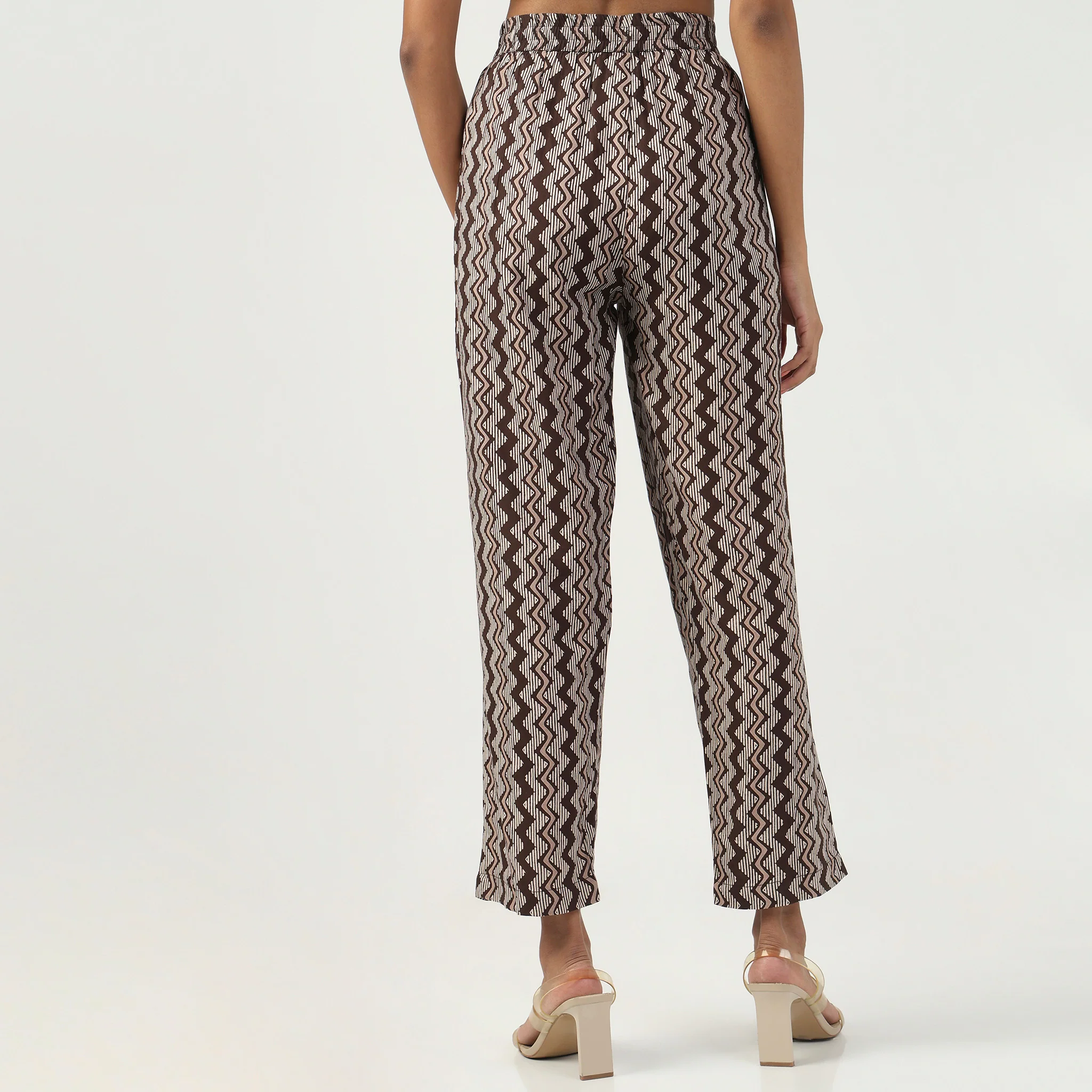 Printed Straight Full Length Pants - Image 4