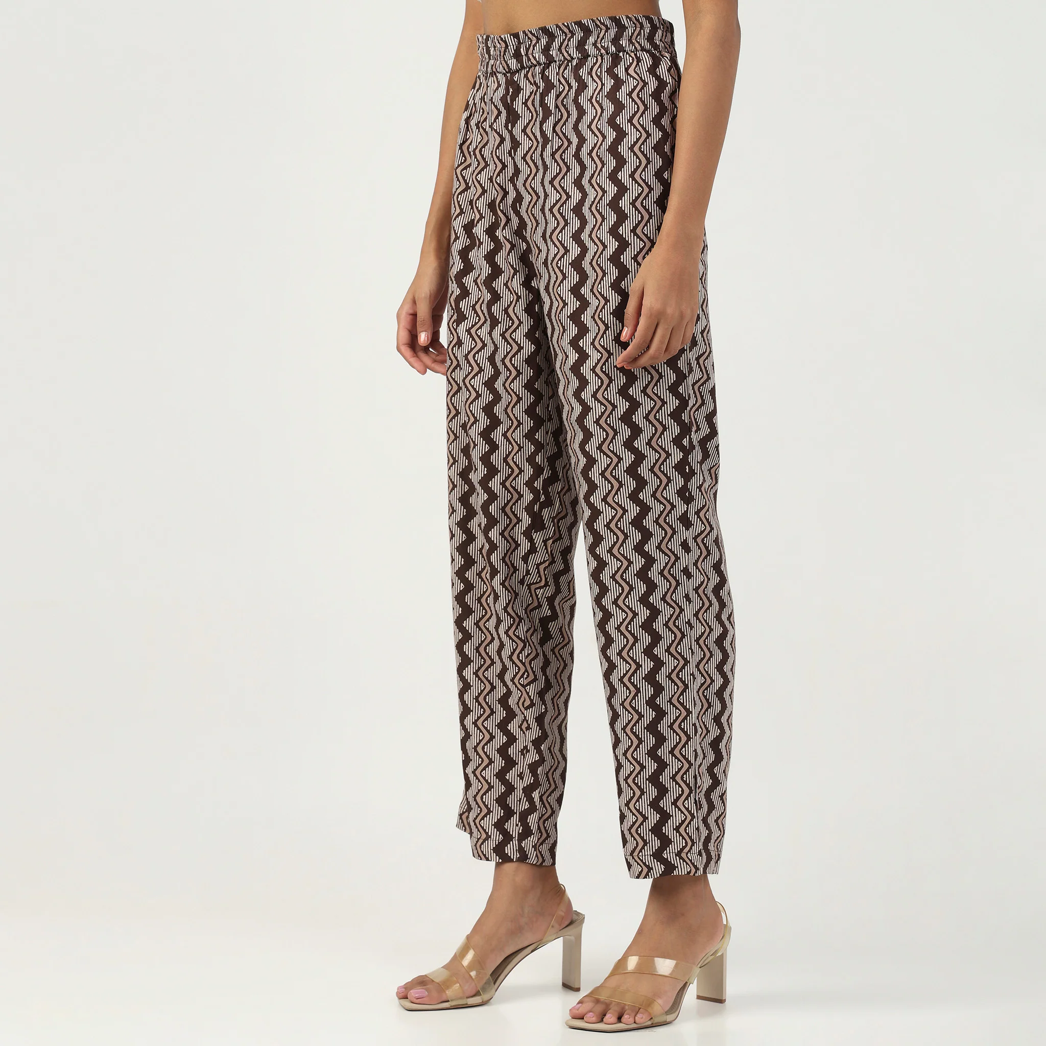 Printed Straight Full Length Pants - Image 5