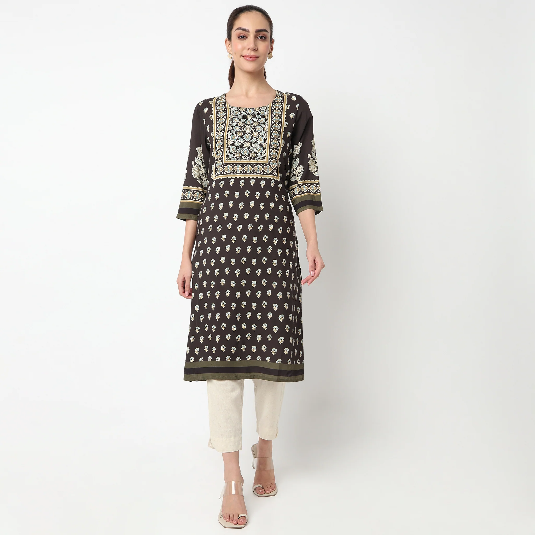Printed Straight Kurta - Image 2