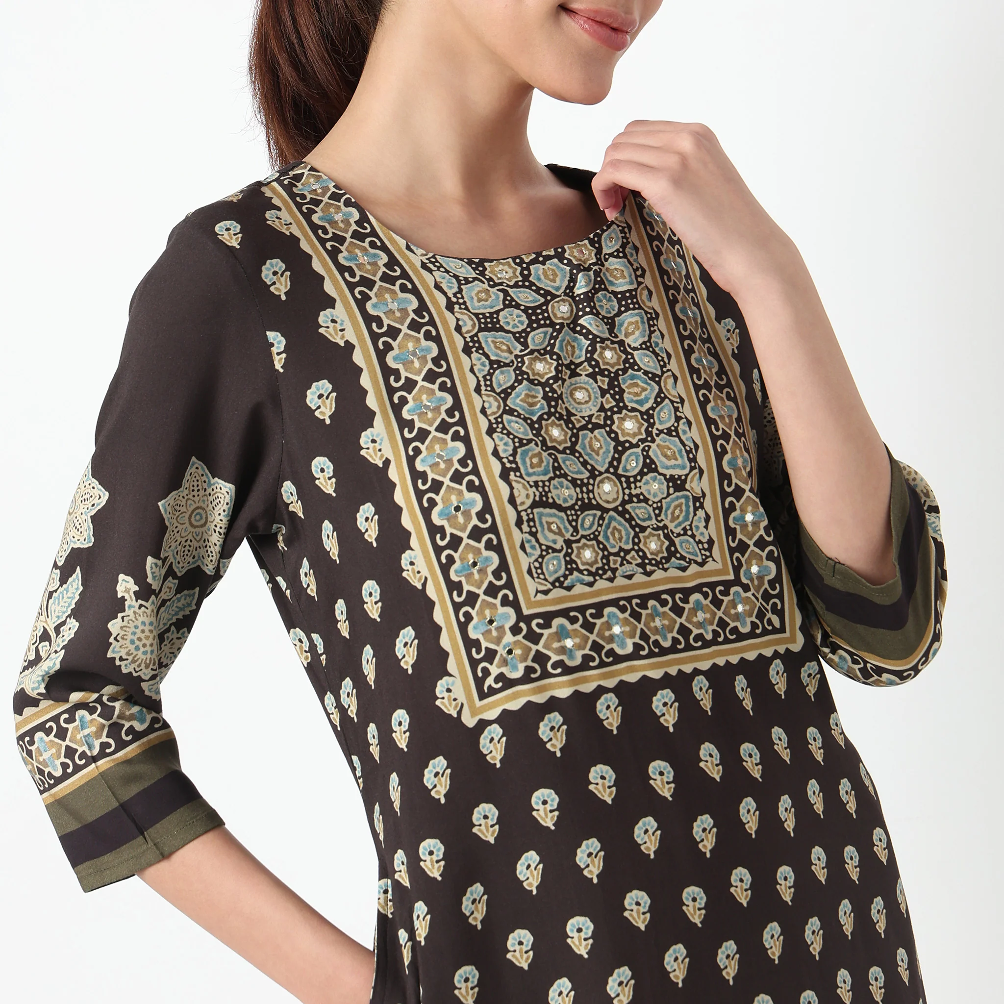 Printed Straight Kurta - Image 3