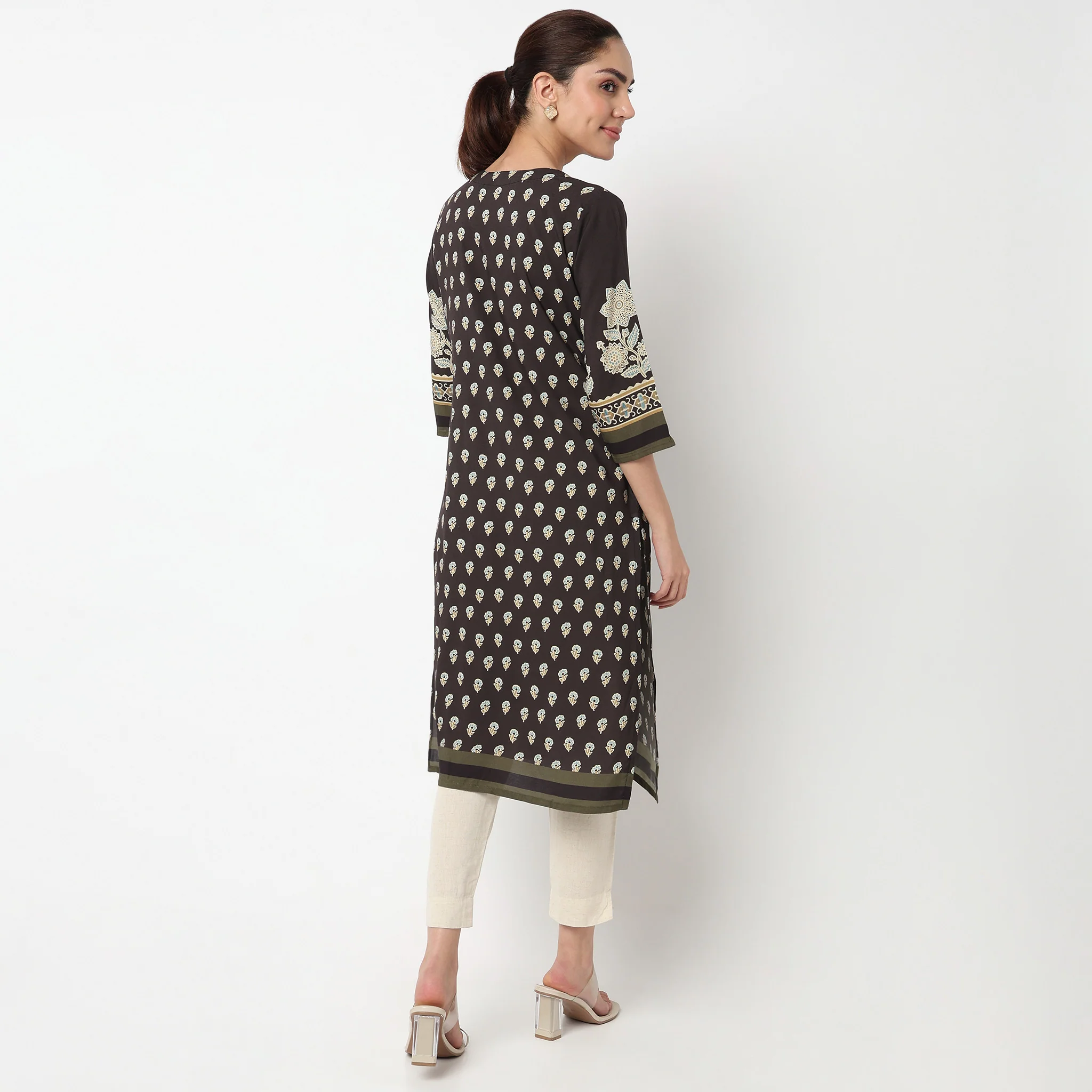 Printed Straight Kurta - Image 4