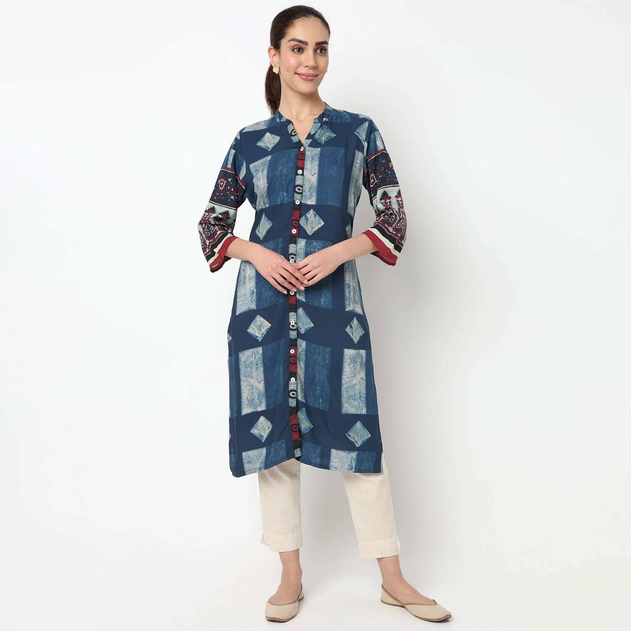 Printed Straight Kurta - Image 2