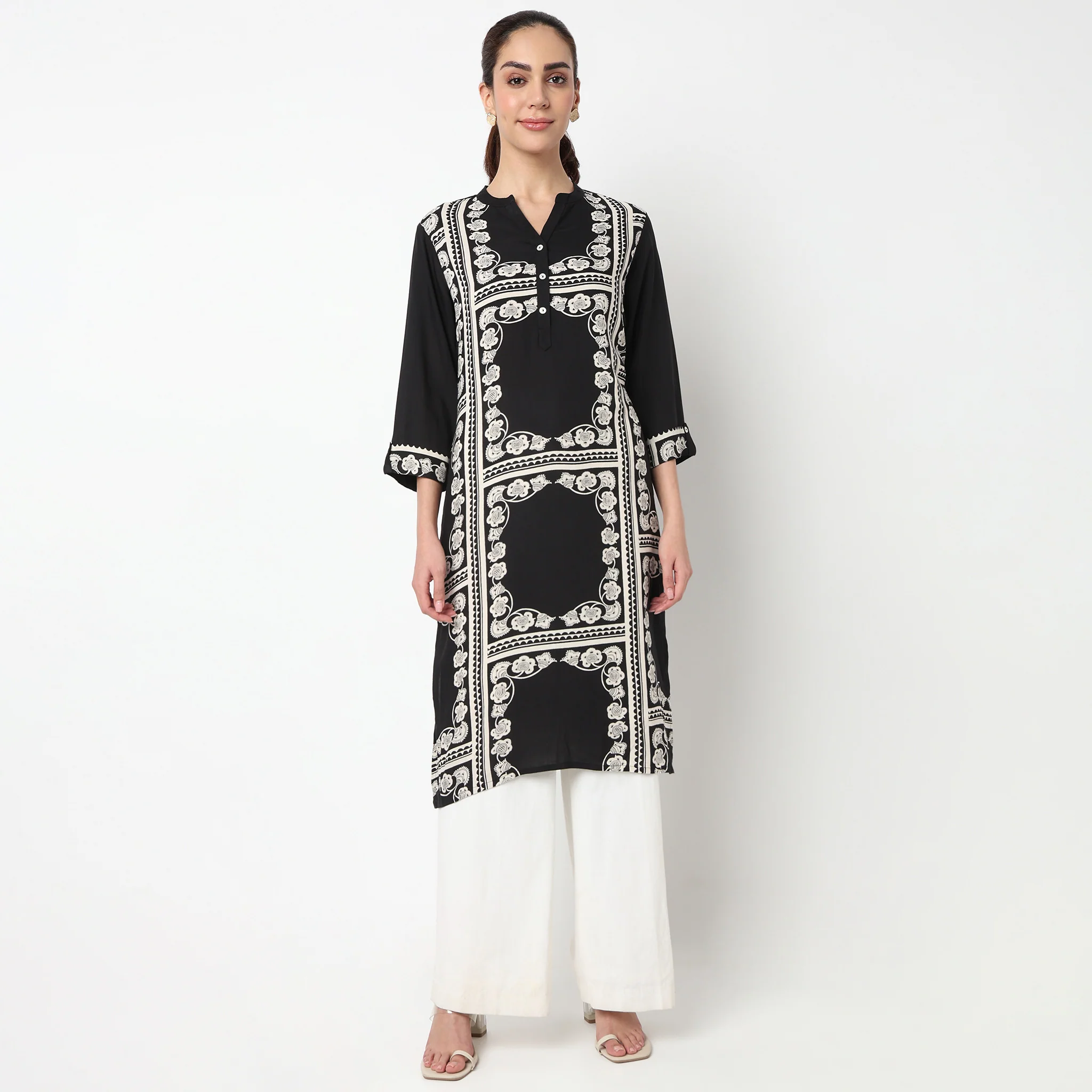 Printed Straight Kurta - Image 2