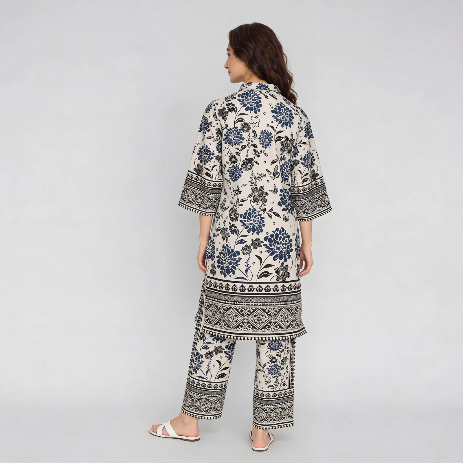 Printed Straight Kurta with Pant Set - Image 3