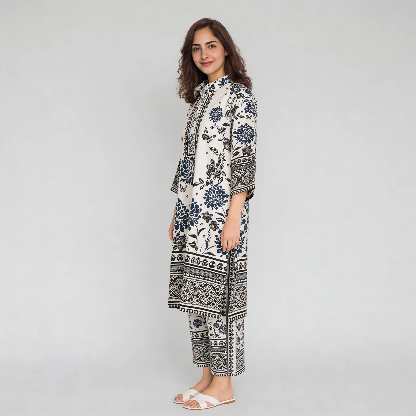 Printed Straight Kurta with Pant Set - Image 5
