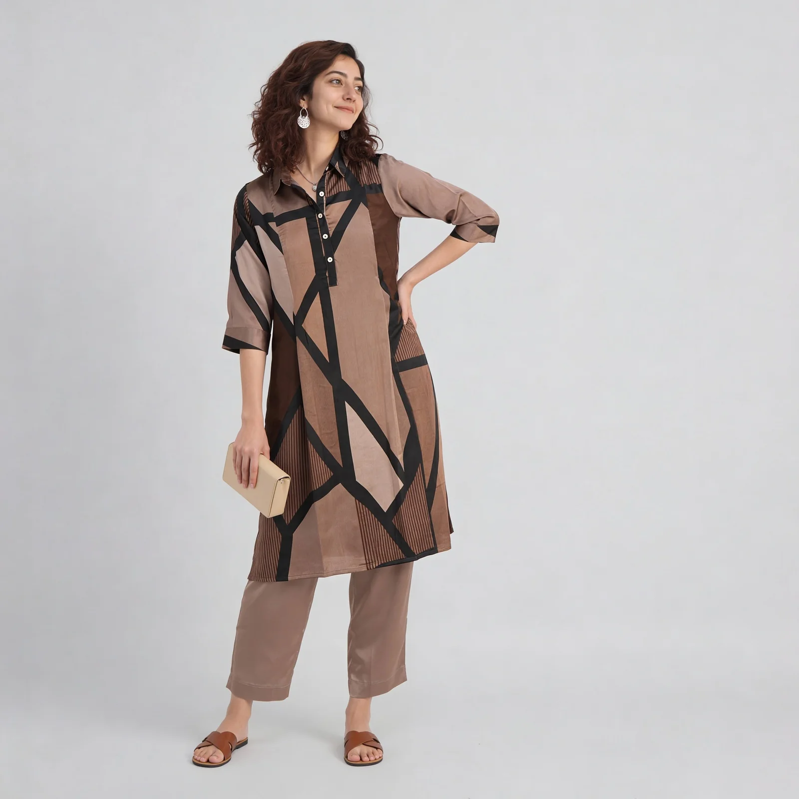 Printed Straight Kurta with Pant Set