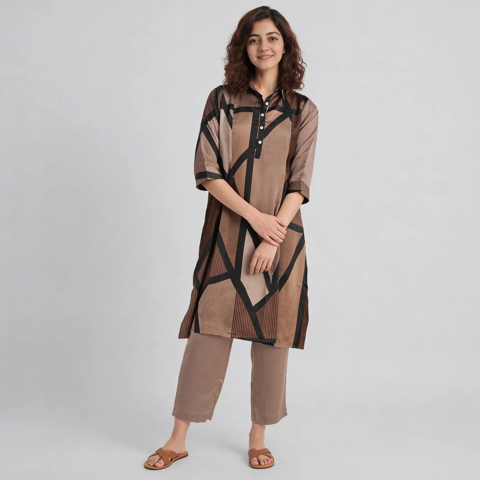 Printed Straight Kurta with Pant Set - Image 2