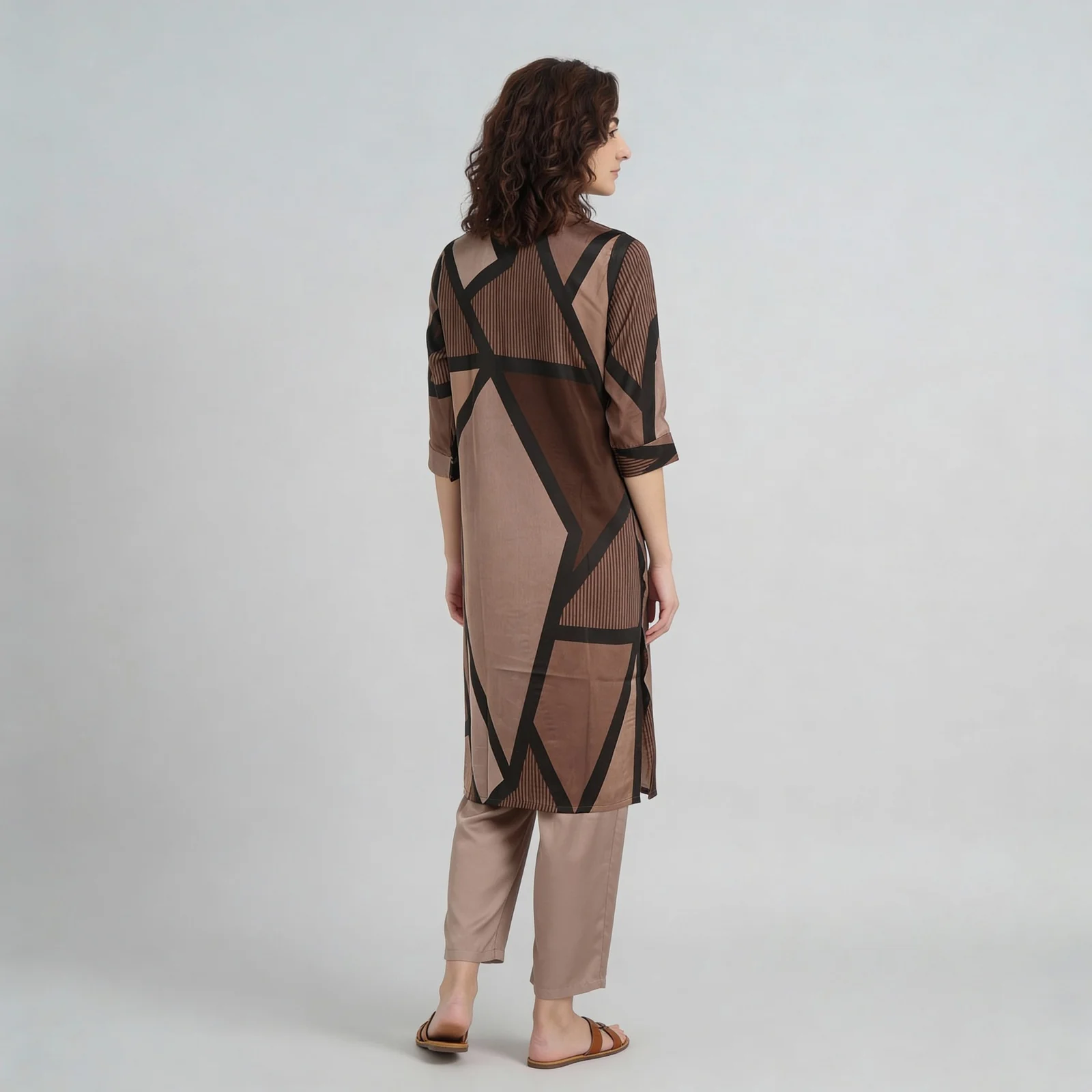 Printed Straight Kurta with Pant Set - Image 3