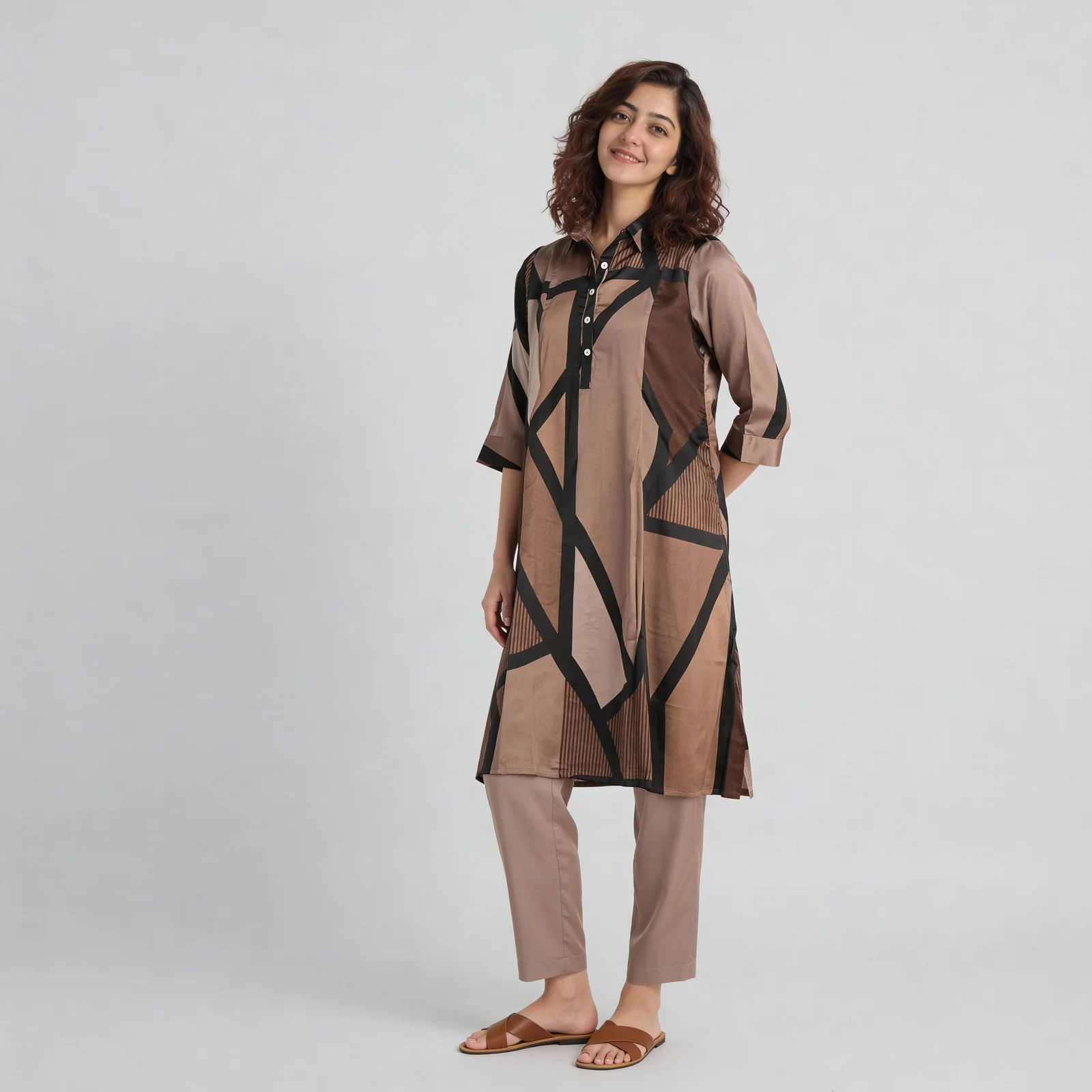 Printed Straight Kurta with Pant Set - Image 5