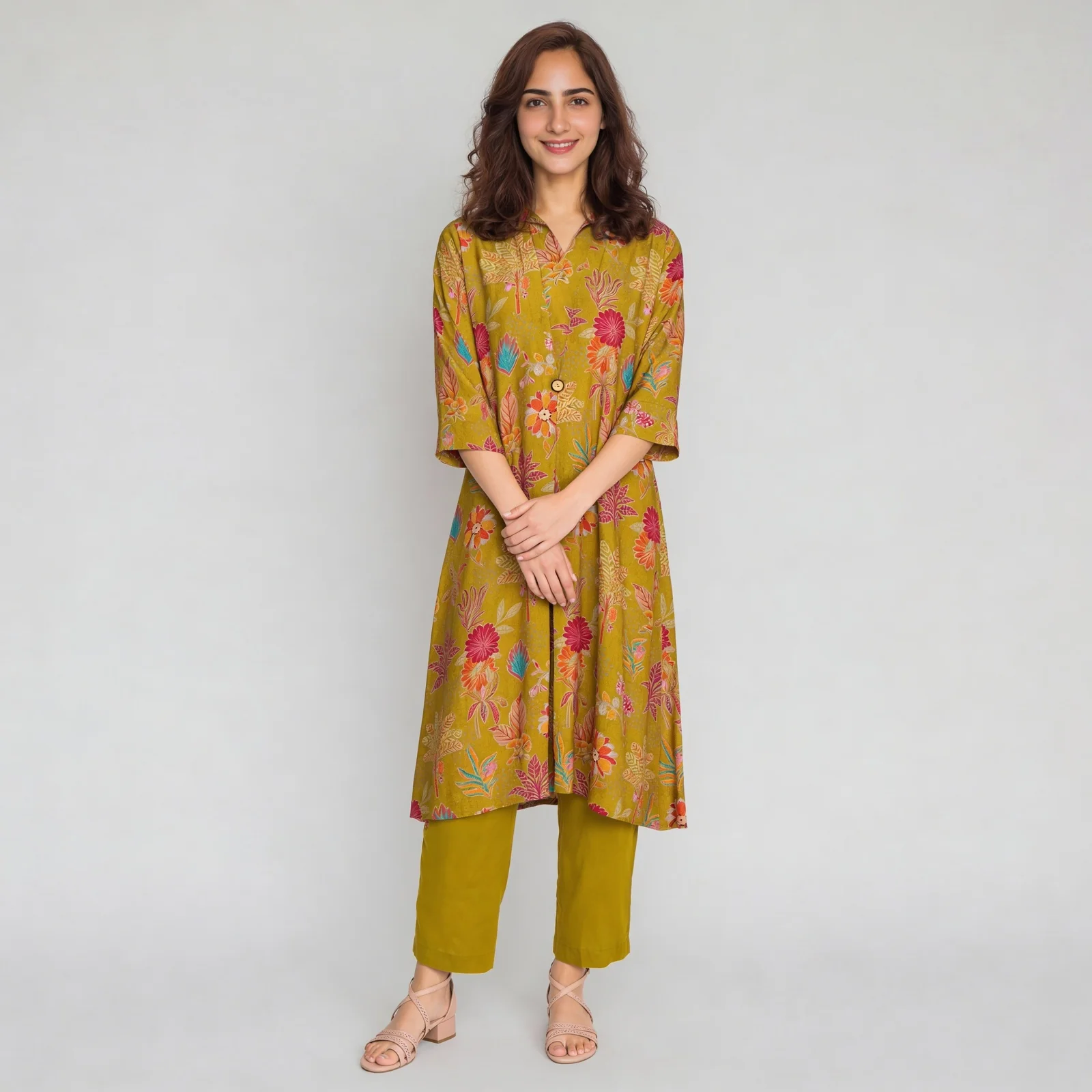 Printed Straight Kurta with Pant Set - Image 2