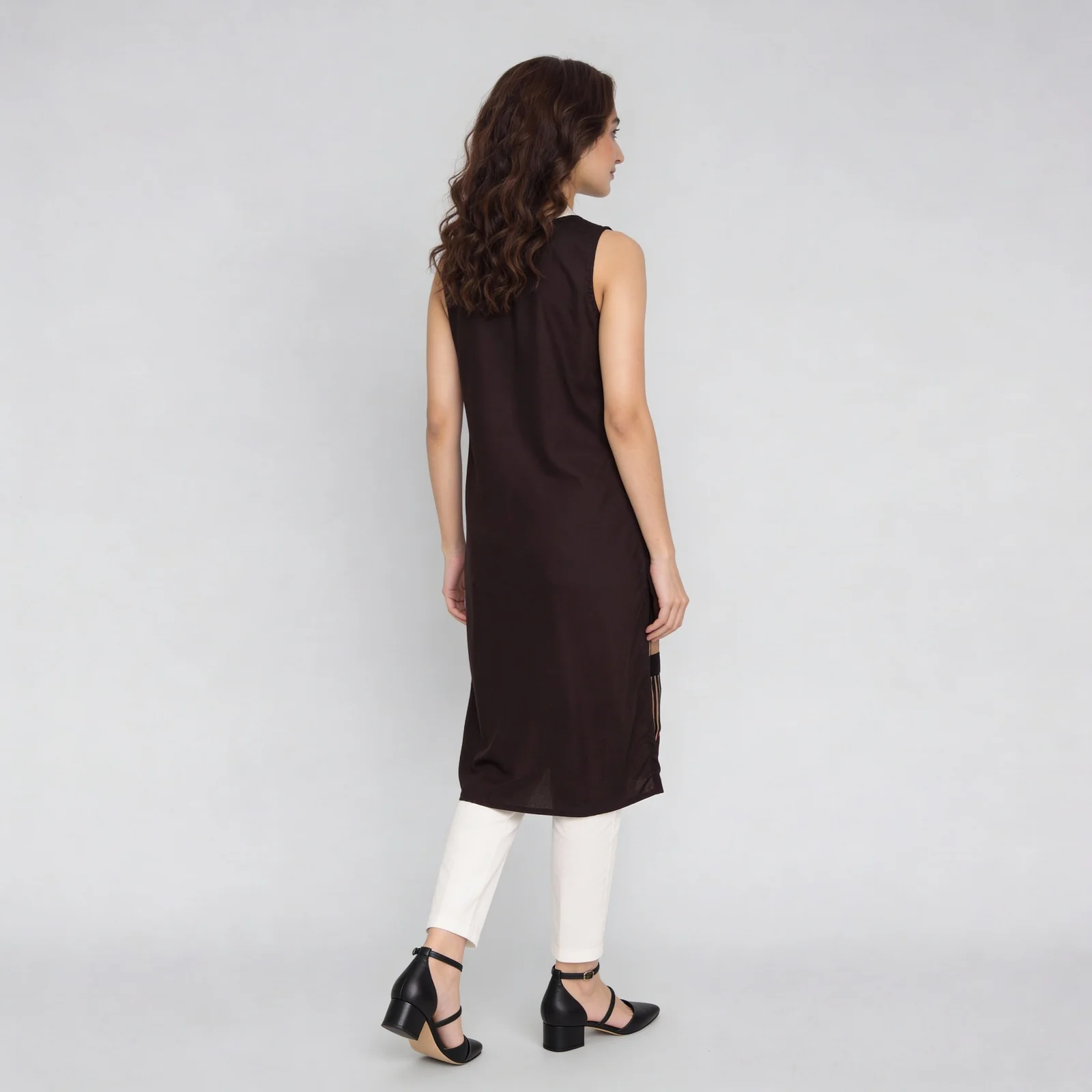 Printed Straight Long Kurta - Image 3