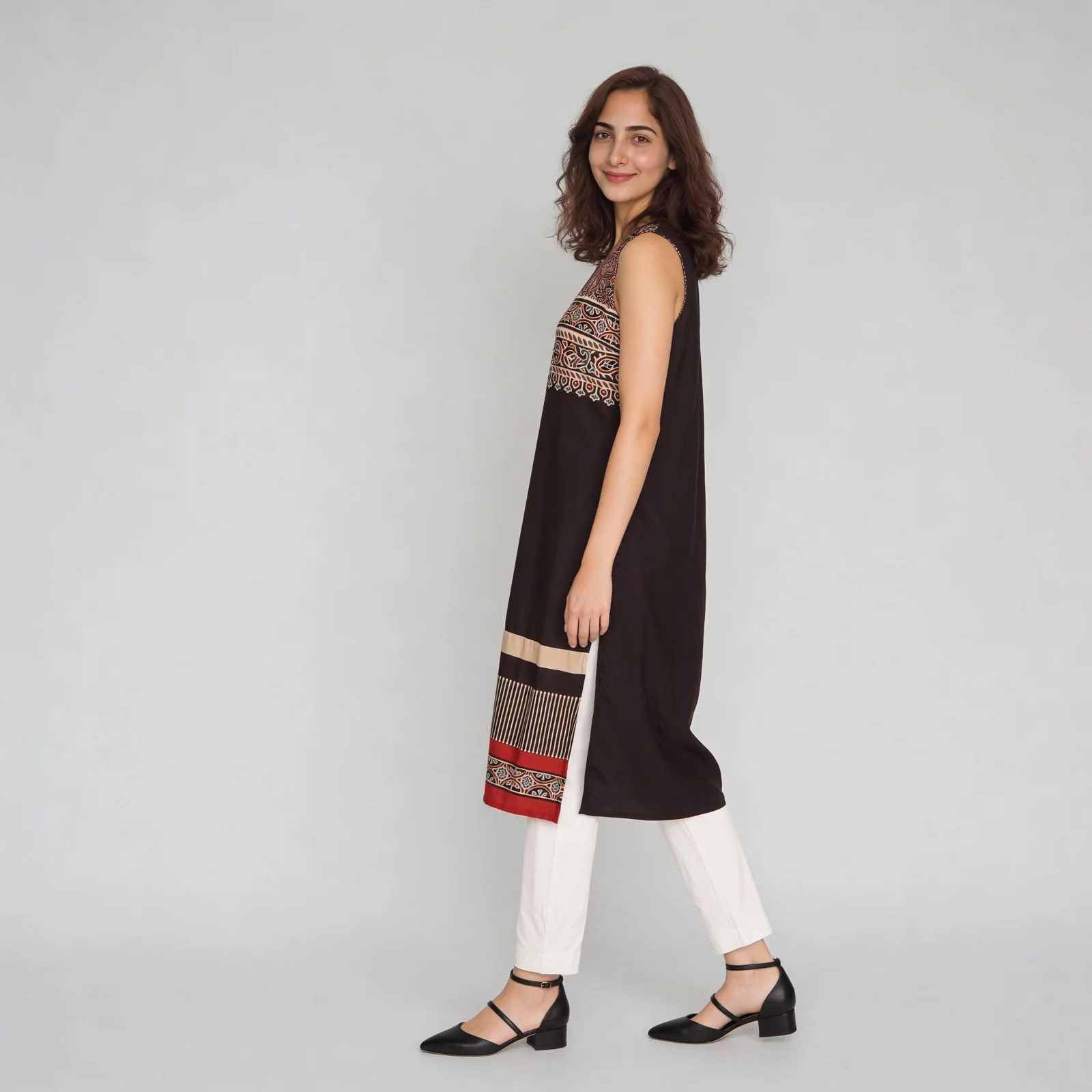 Printed Straight Long Kurta - Image 5