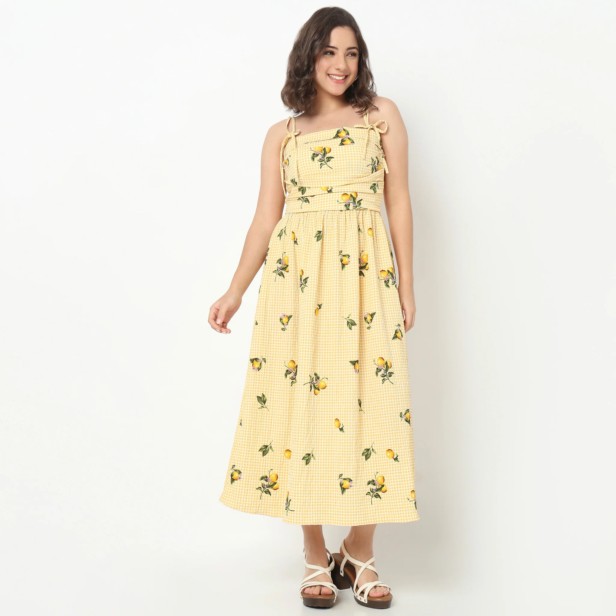 Printed Strappy Flared Dress - Image 2