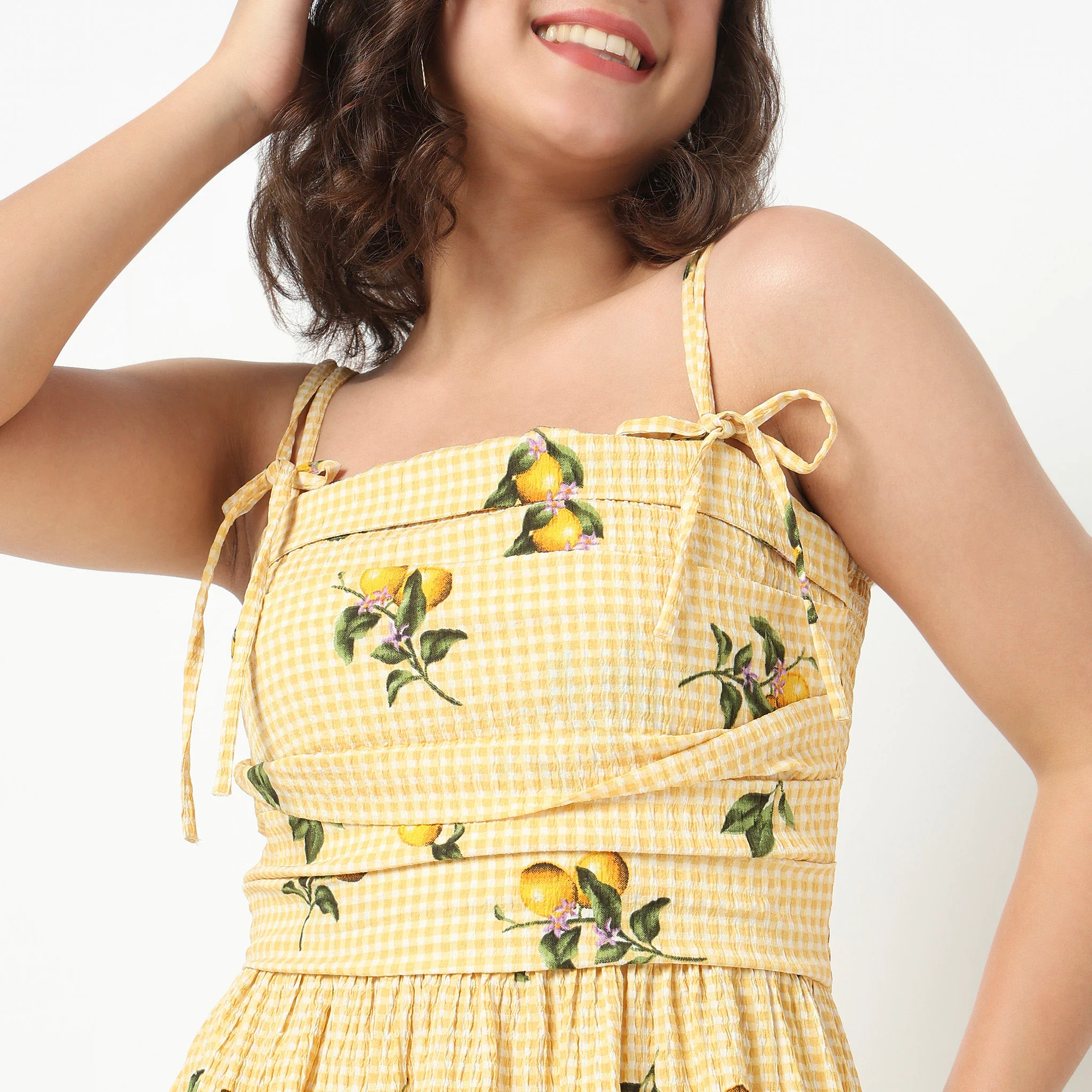 Printed Strappy Flared Dress - Image 4