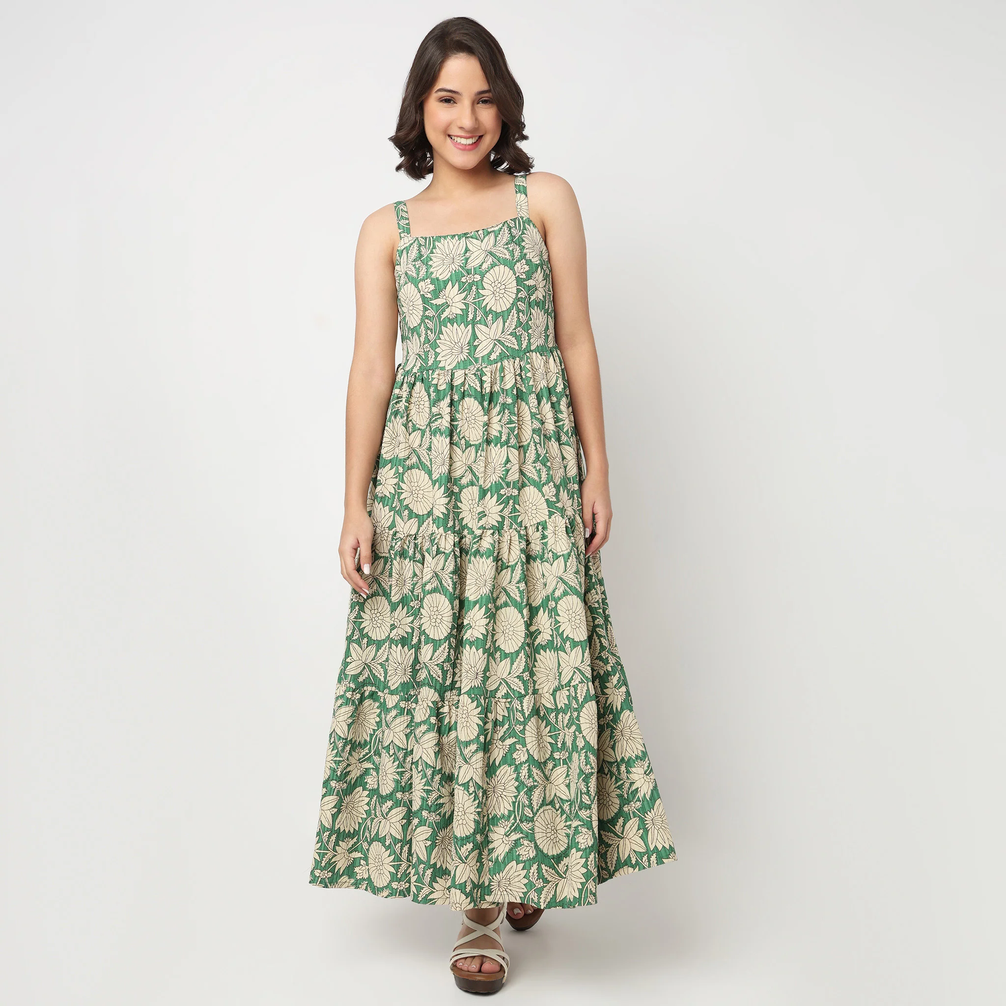 Printed Strappy Tiered Dress - Image 2