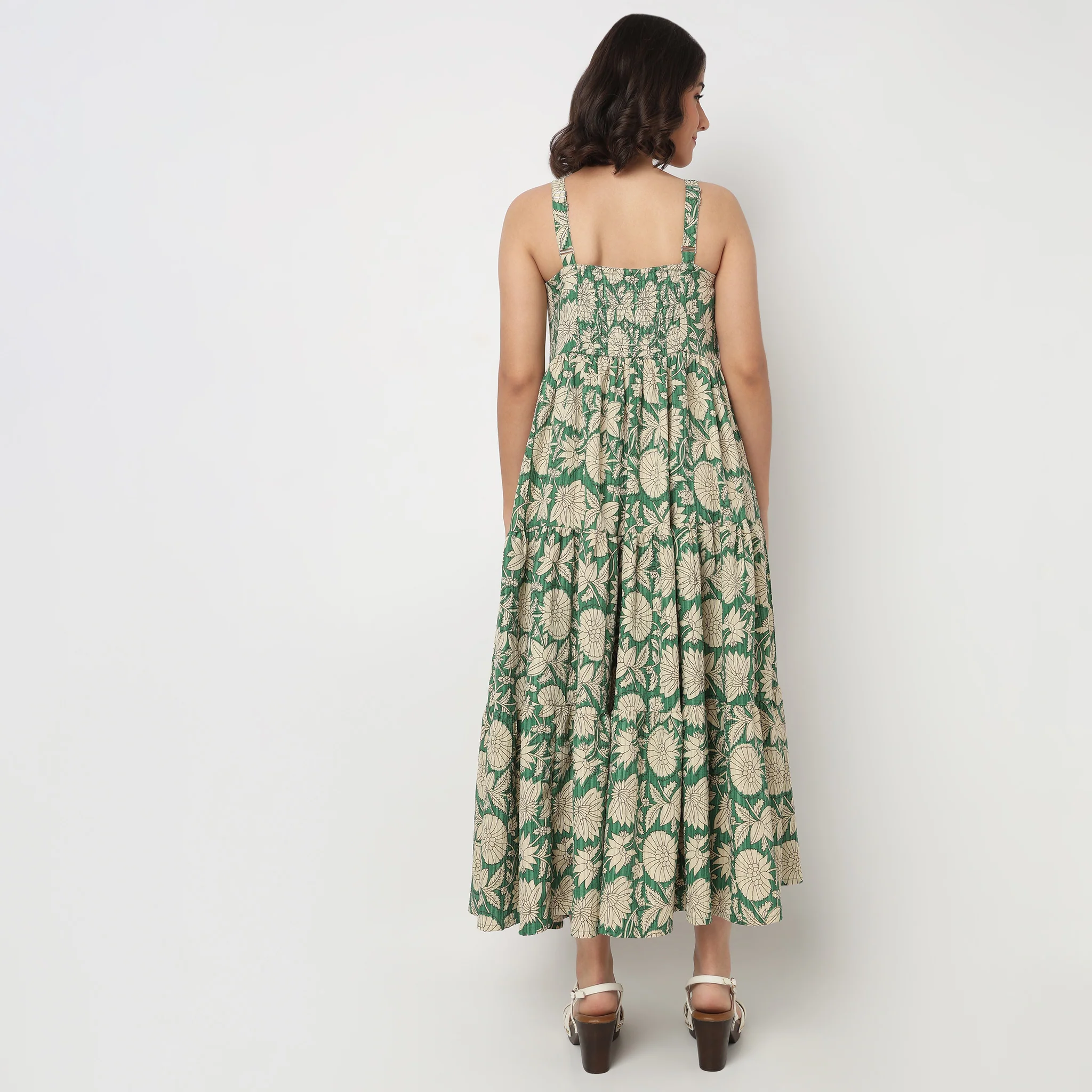 Printed Strappy Tiered Dress - Image 3