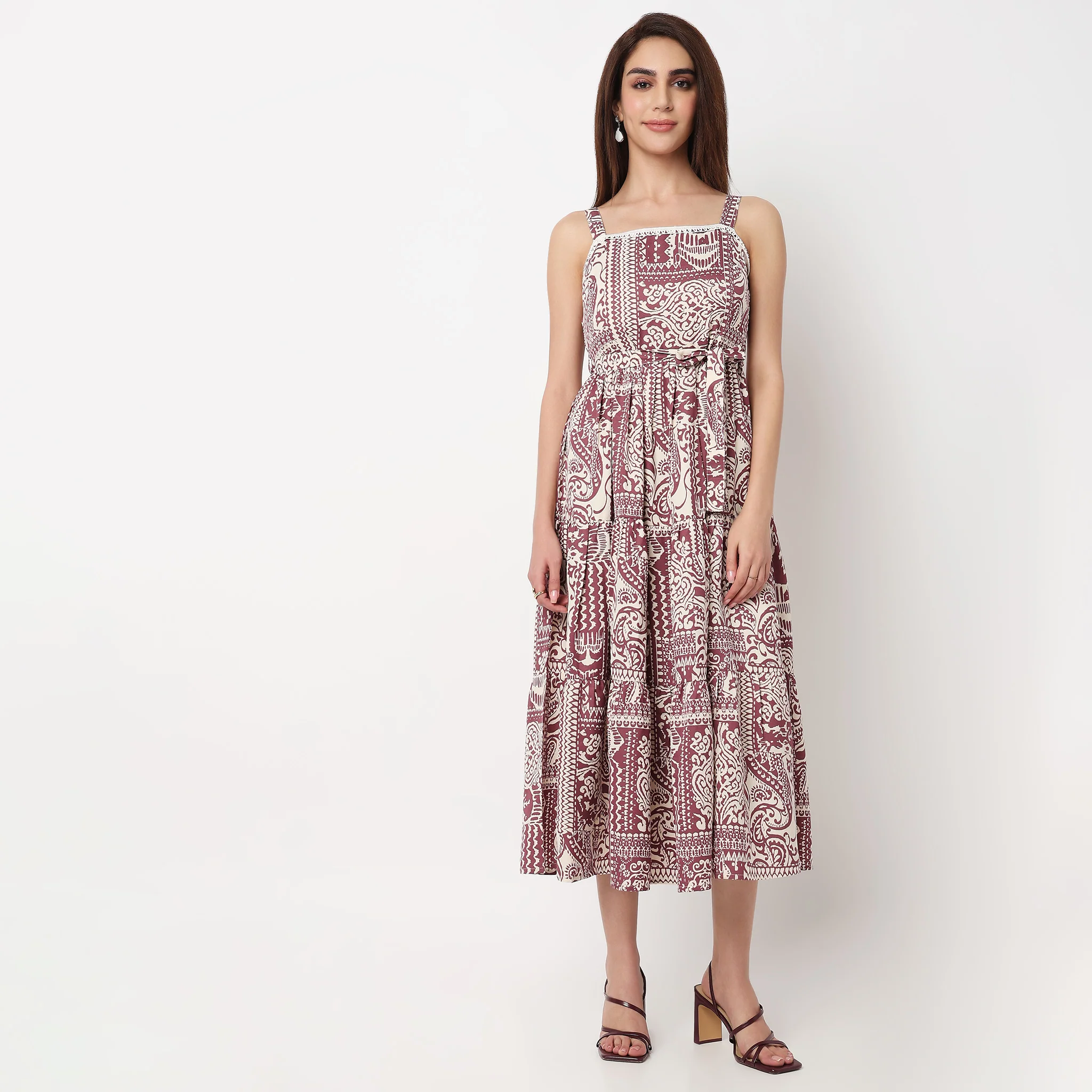 Printed Strappy Tiered Dress - Image 2
