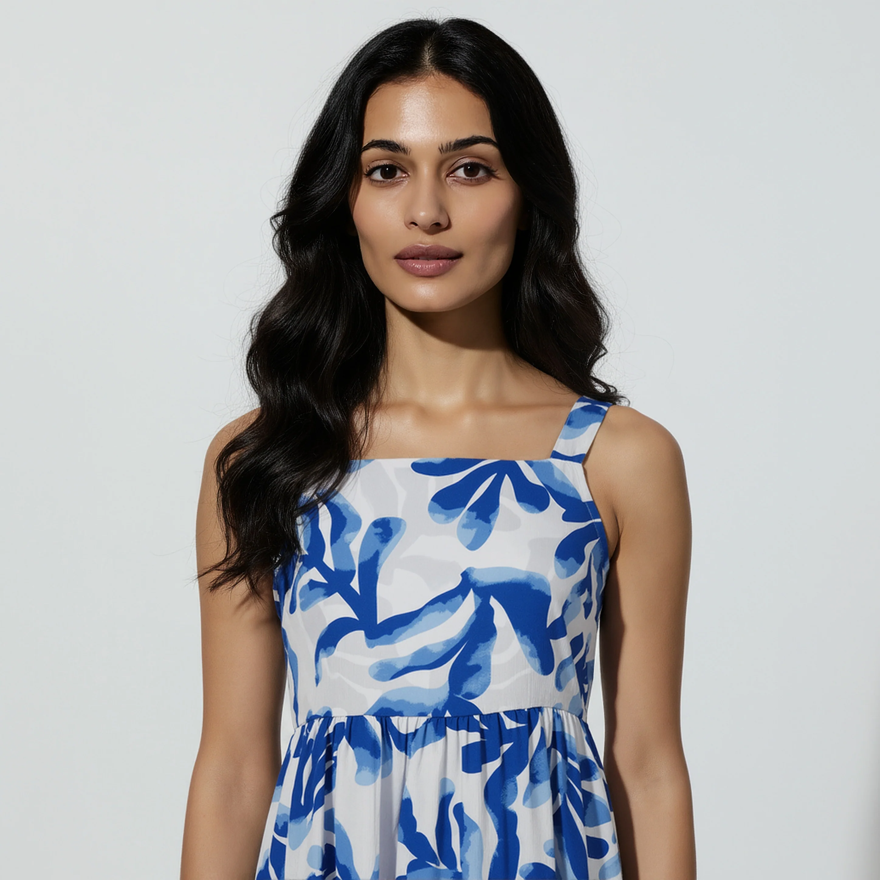 Printed Tie-Up Neck Dress - Image 4