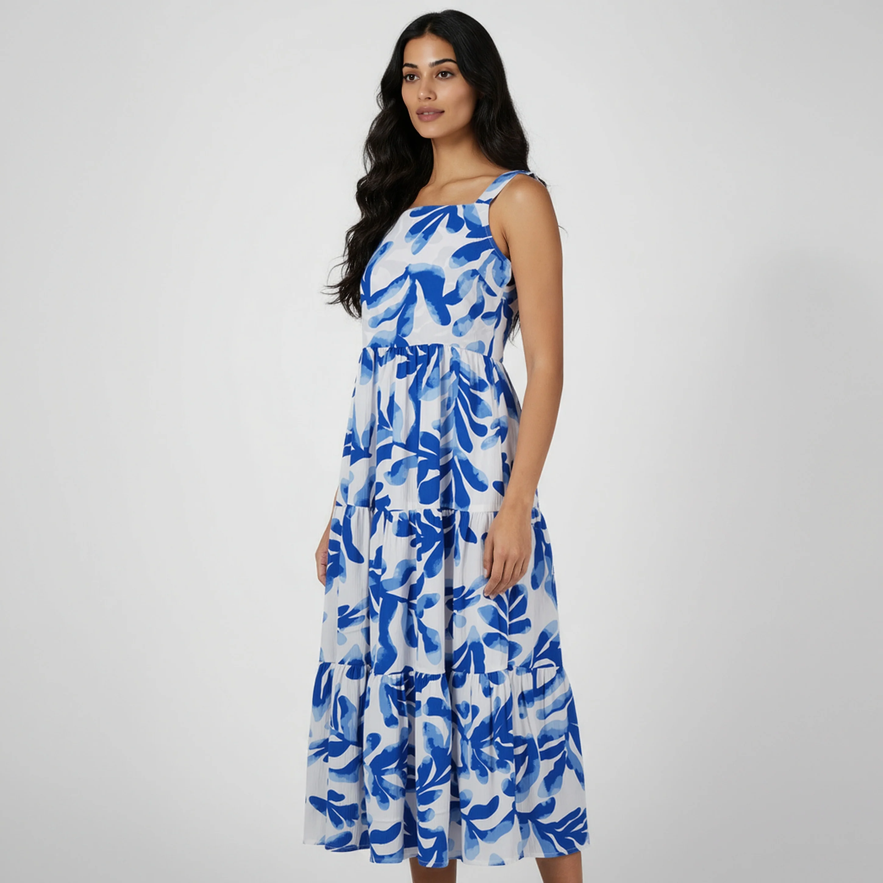 Printed Tie-Up Neck Dress - Image 5