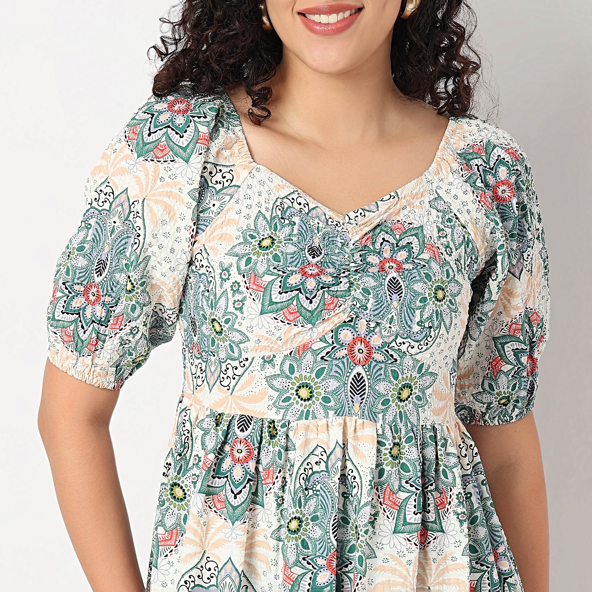 Printed Tiered Dress - Image 4