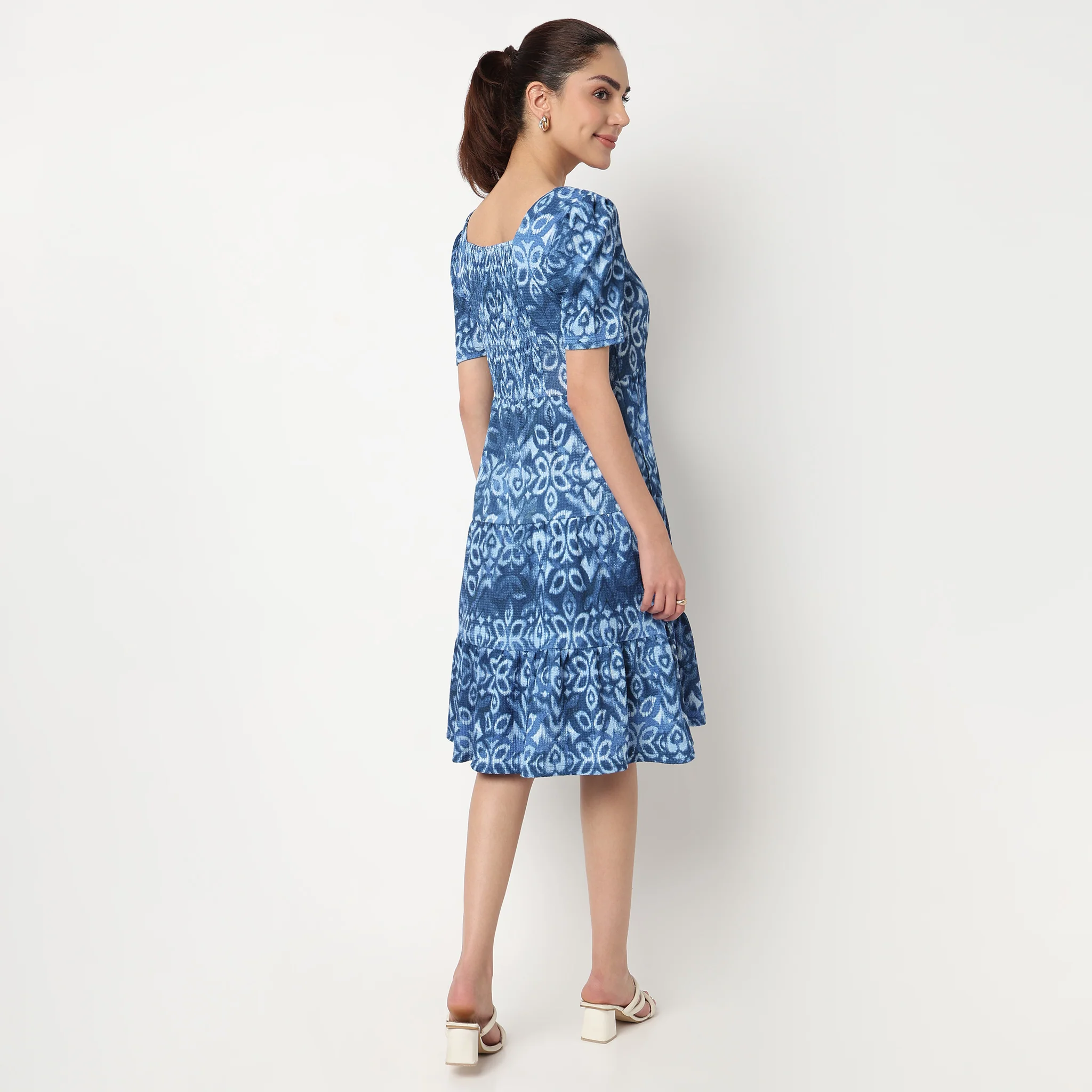 Printed Tiered Dress - Image 3
