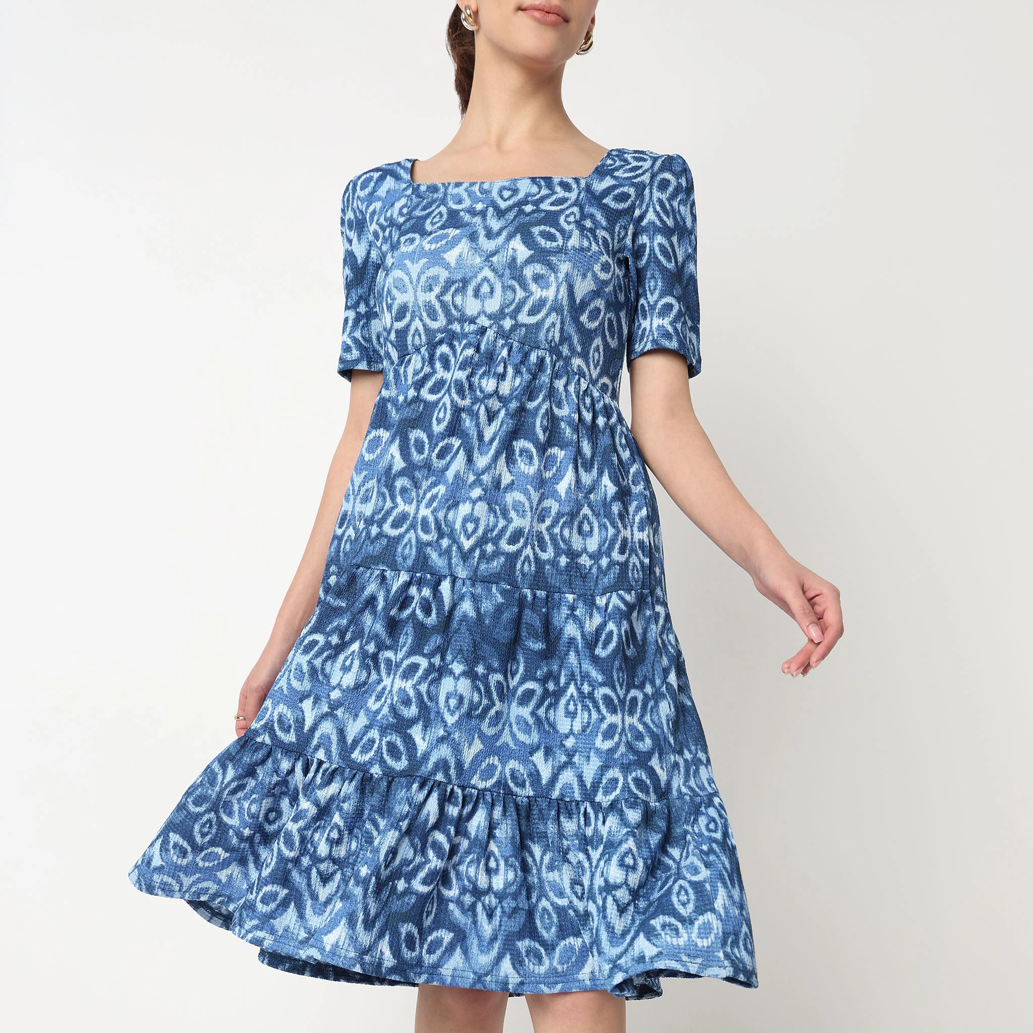 Printed Tiered Dress - Image 4