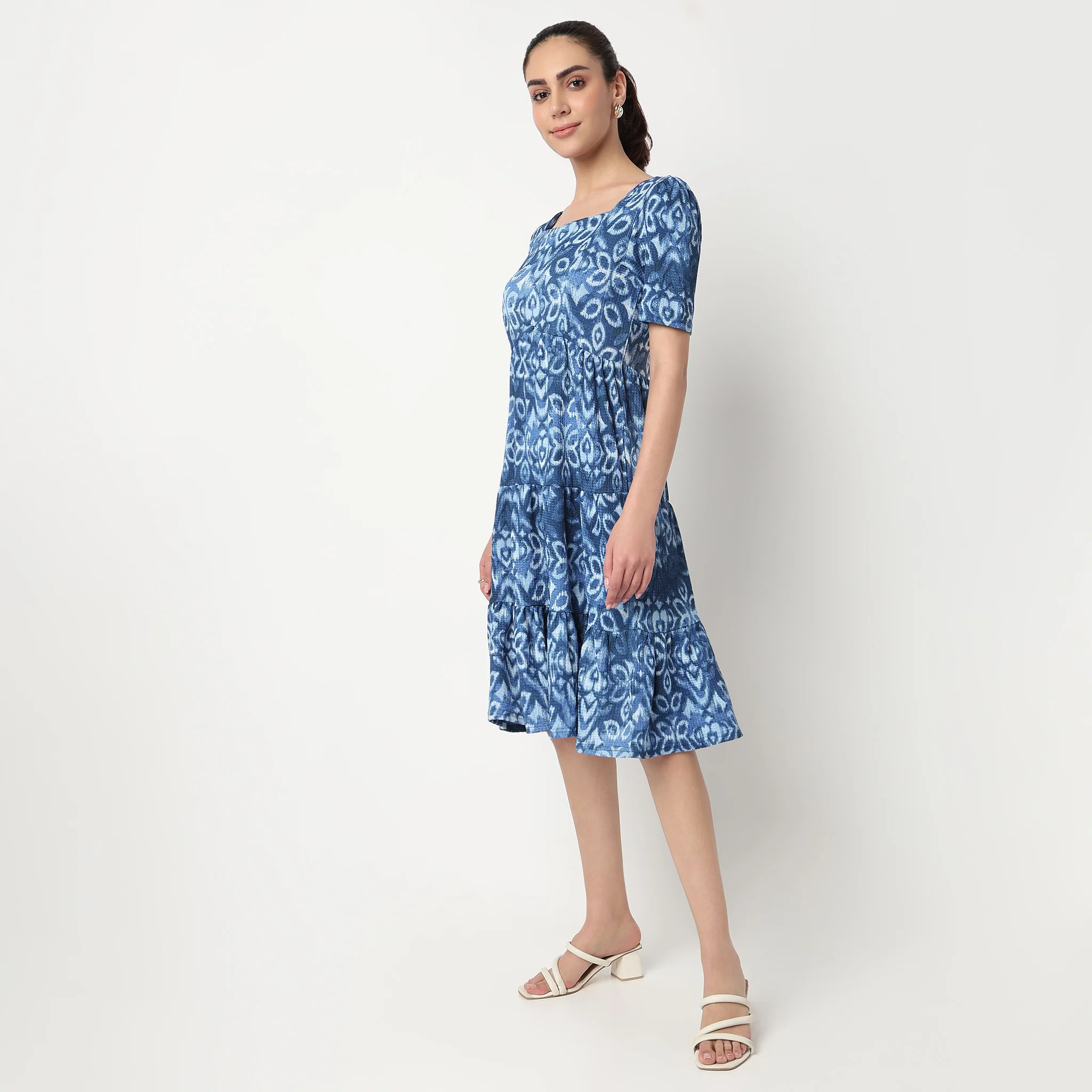 Printed Tiered Dress - Image 5