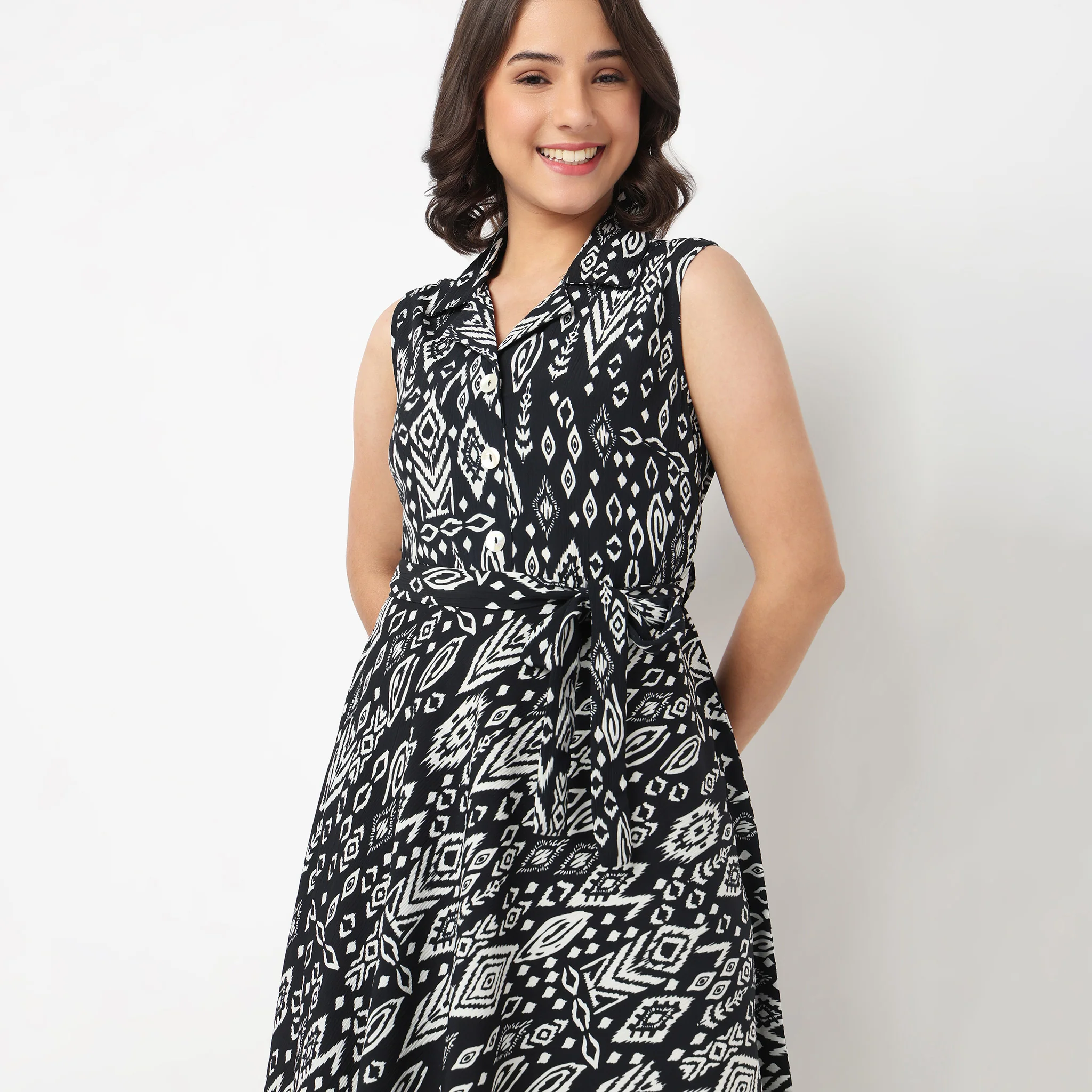 Printed Tiered Dress - Image 4