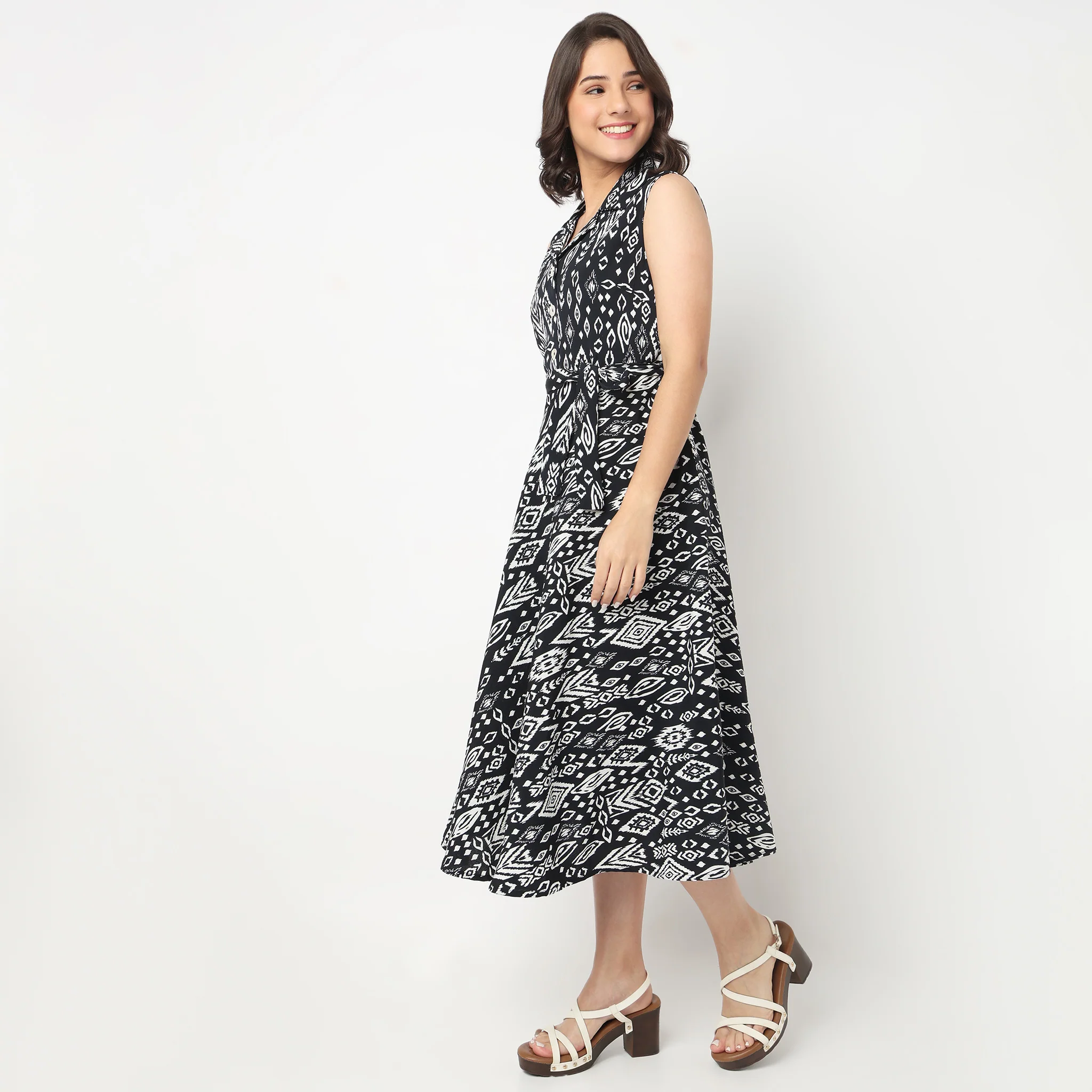Printed Tiered Dress - Image 5