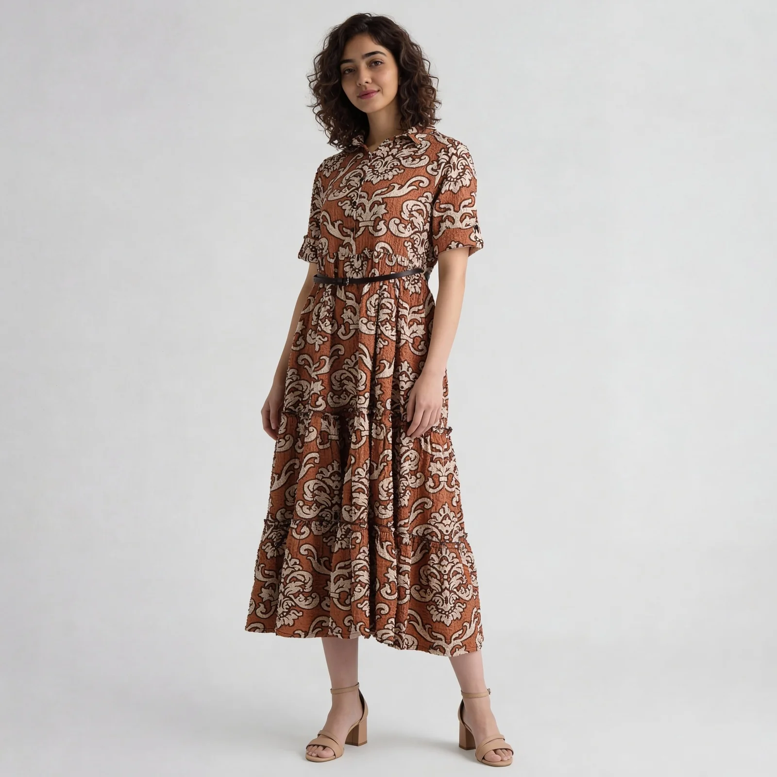 Printed Tiered Dress - Image 10