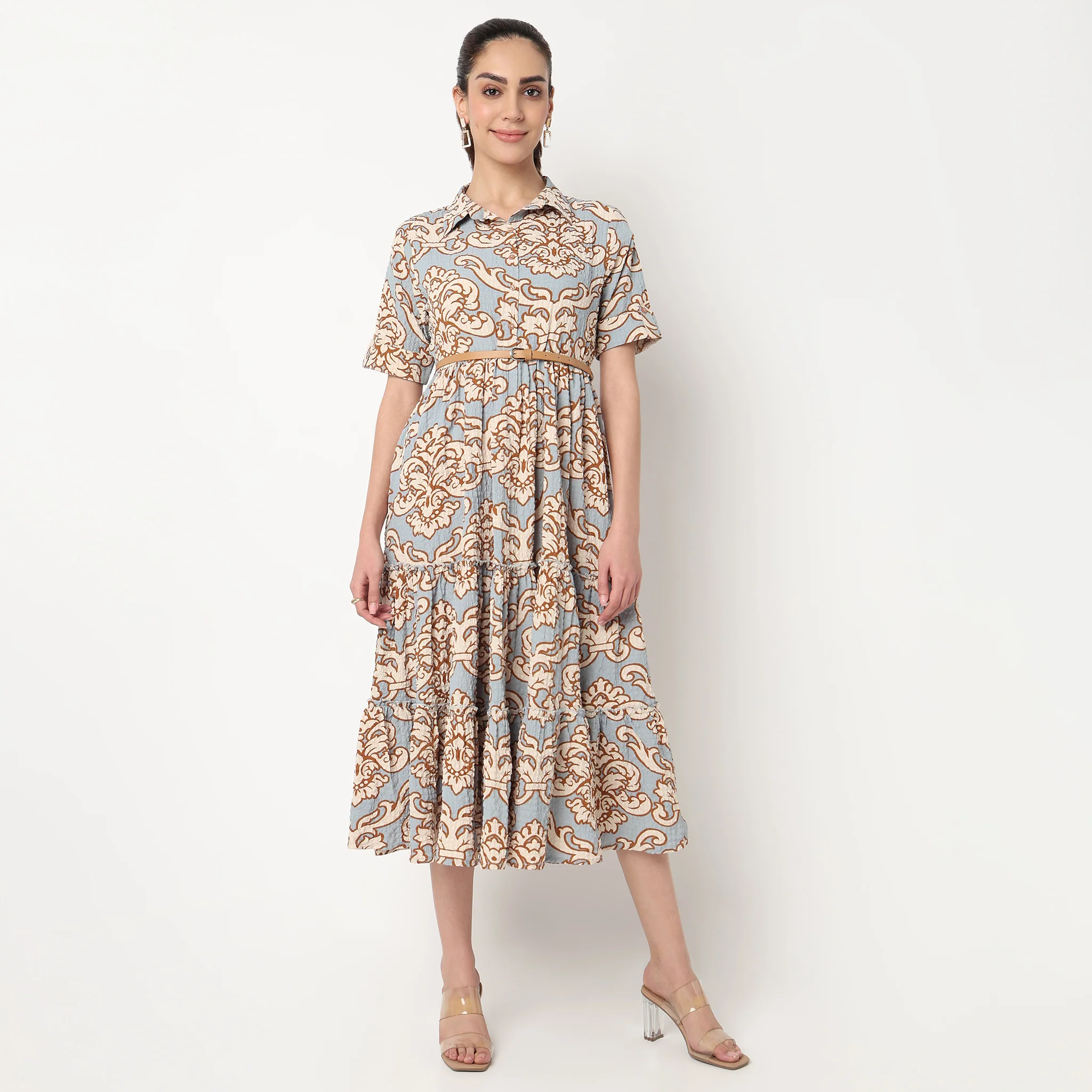 Printed Tiered Dress - Image 2