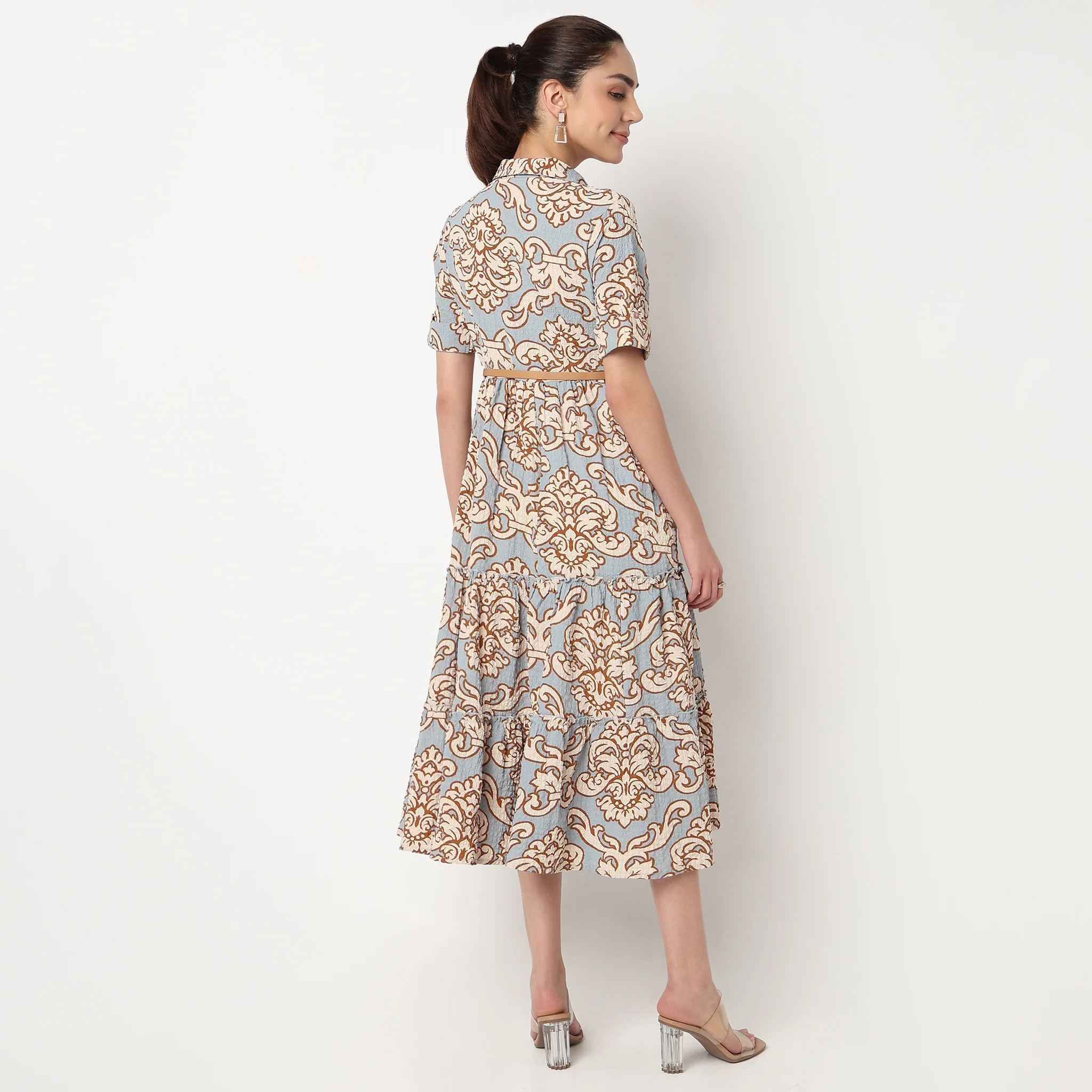 Printed Tiered Dress - Image 3