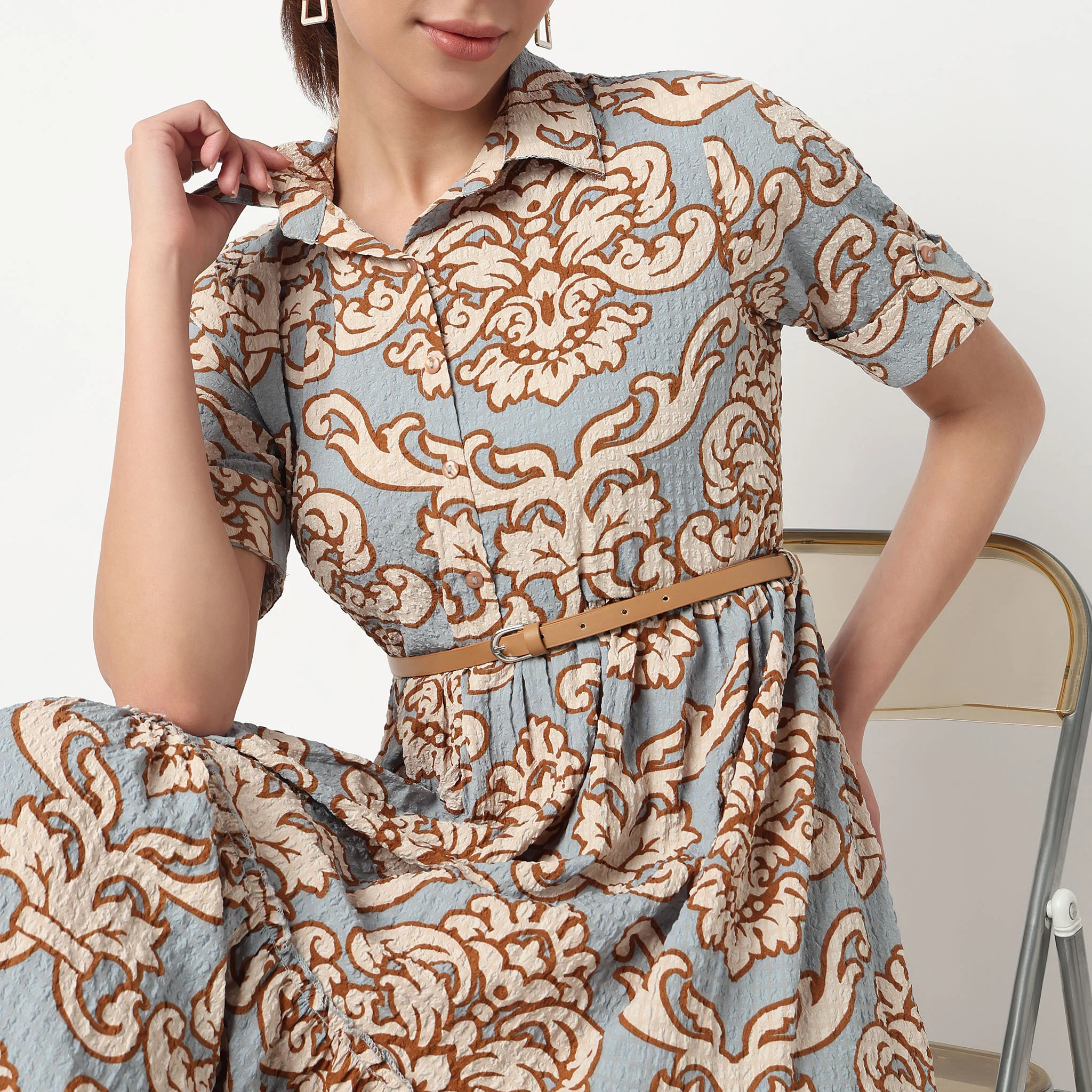 Printed Tiered Dress - Image 4