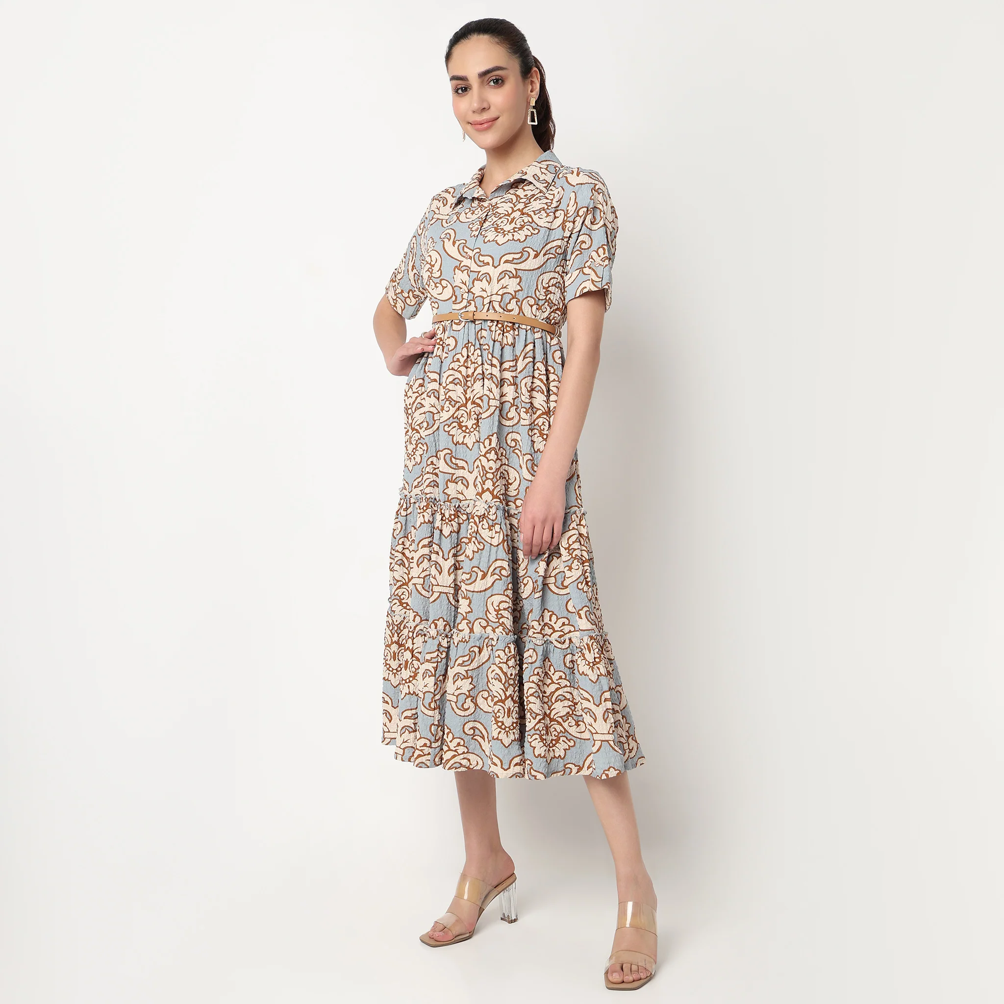 Printed Tiered Dress - Image 5