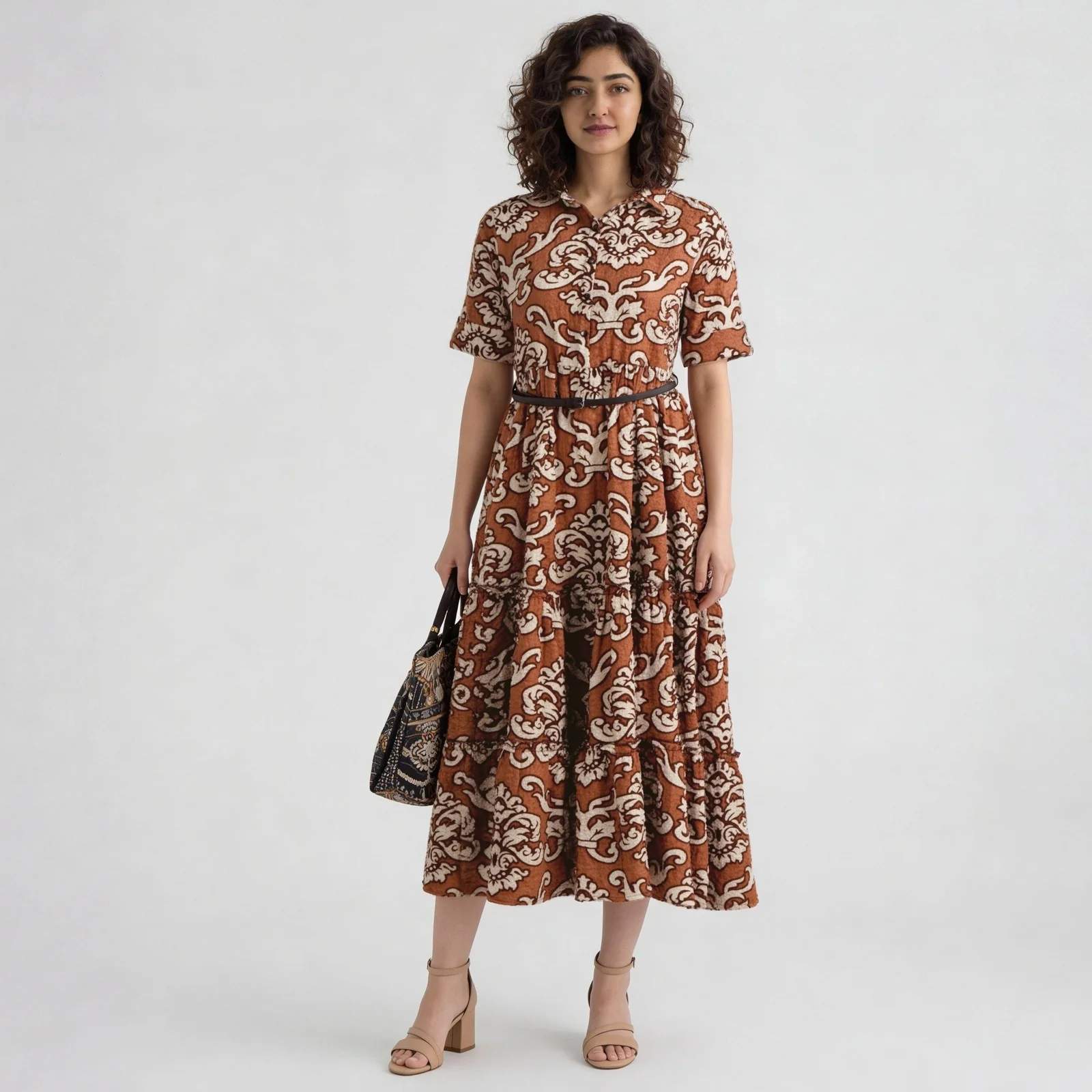Printed Tiered Dress - Image 6