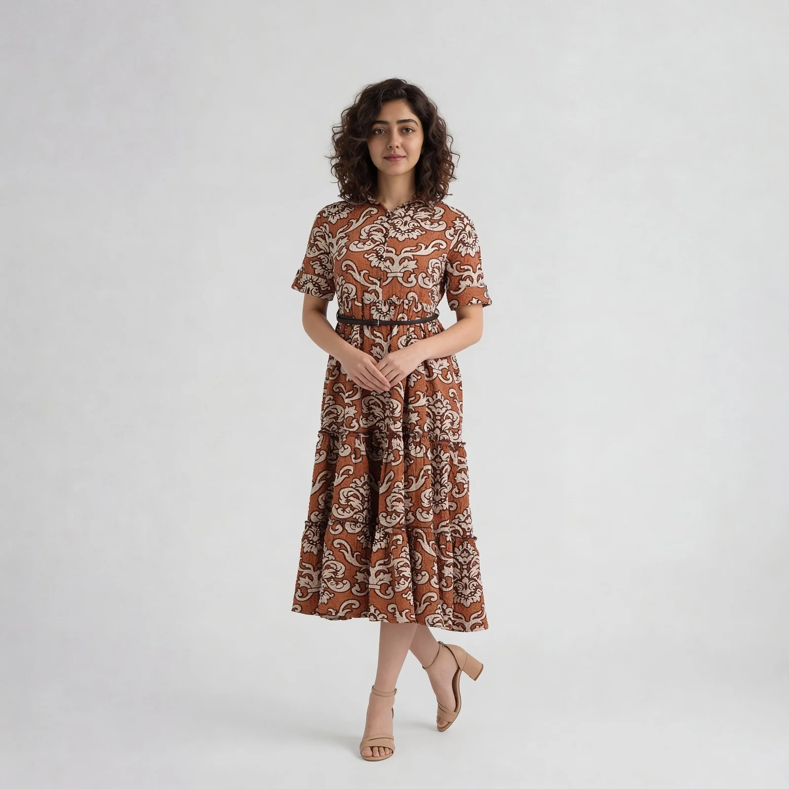 Printed Tiered Dress - Image 7