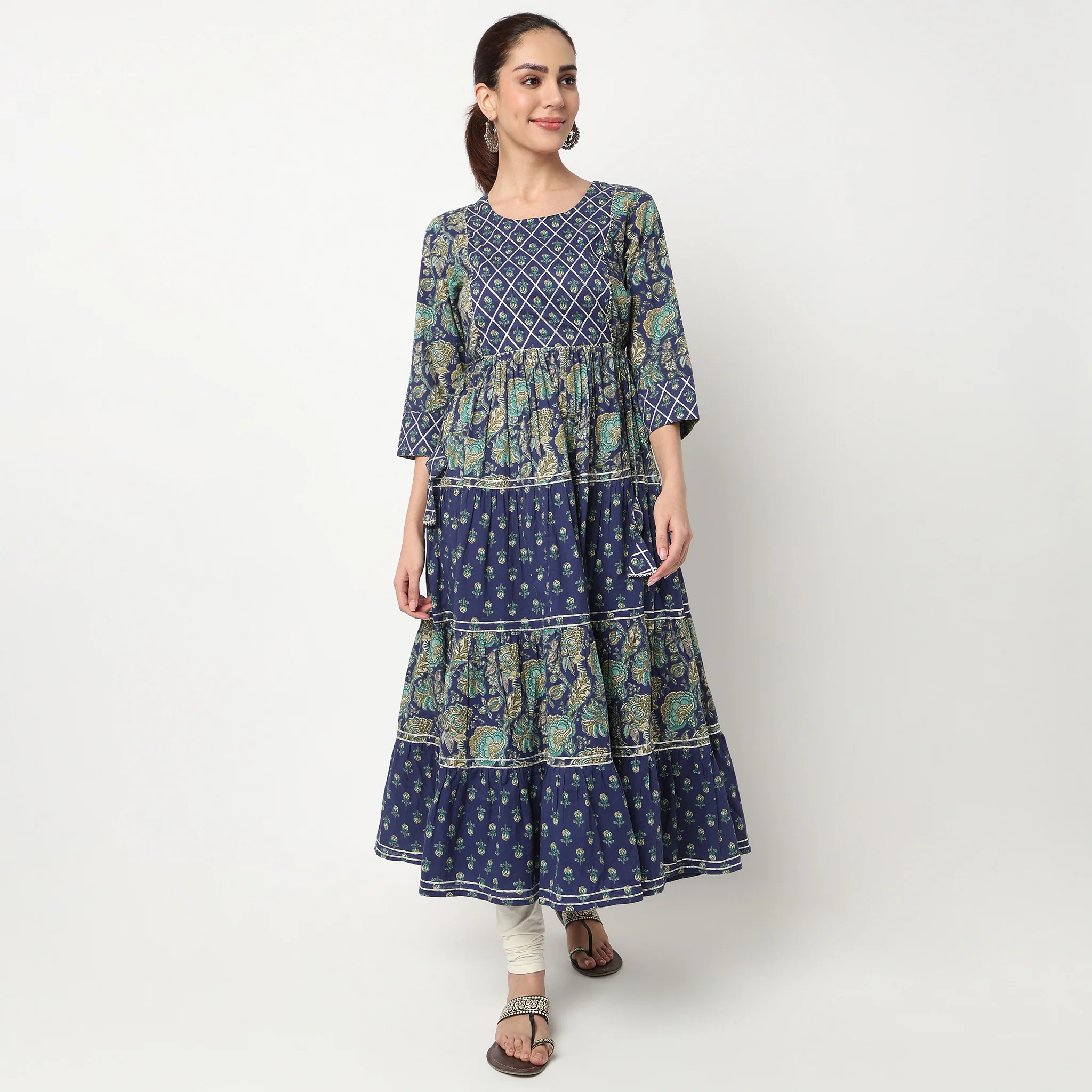 Printed Tired Kurta - Image 2