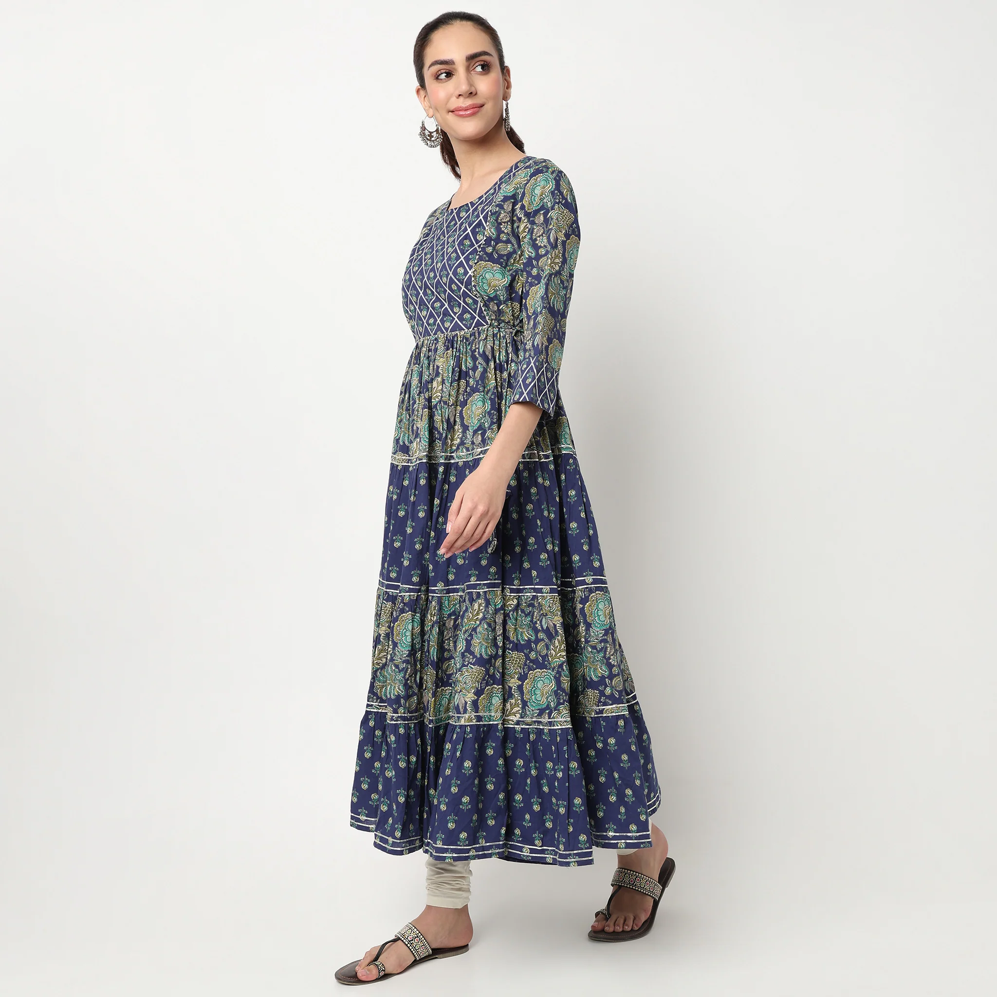 Printed Tired Kurta - Image 5