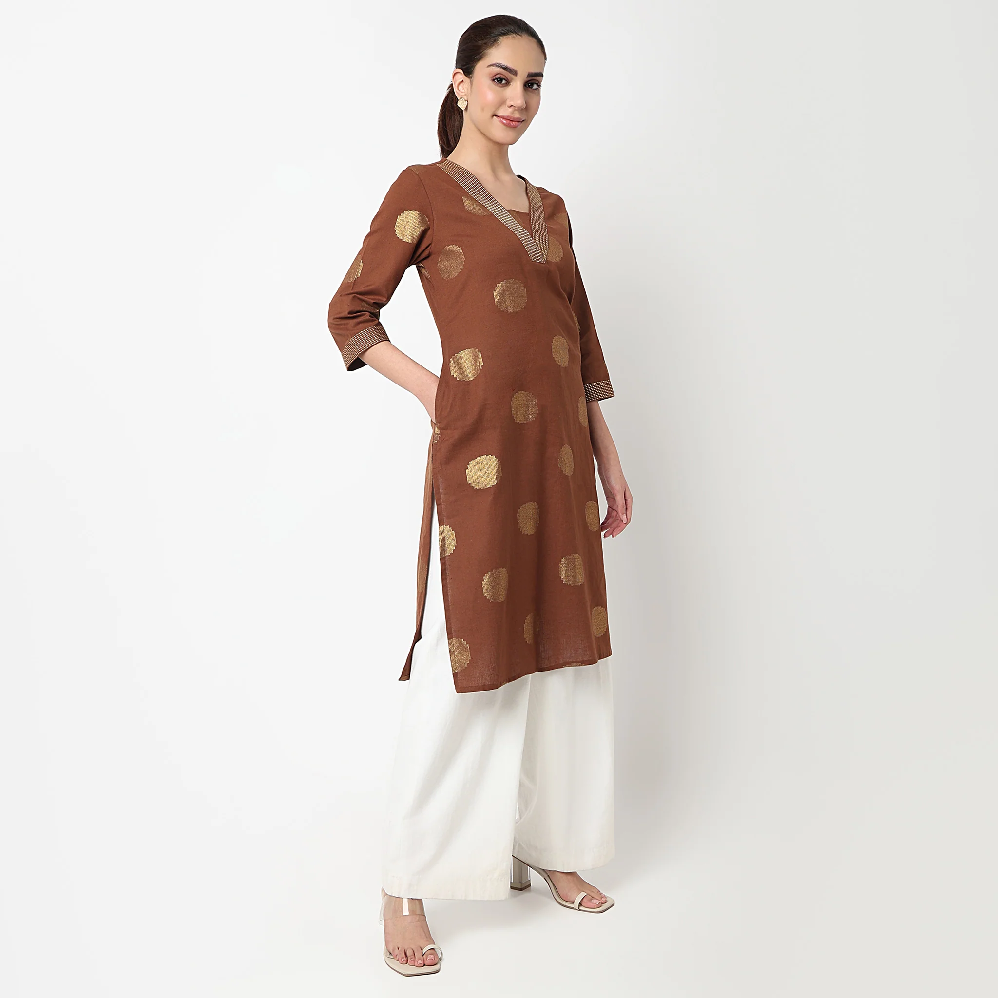 V-Neck Printed Long Kurta - Image 20
